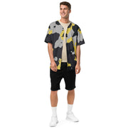 Baseball Jersey | Unisex | Yellow, Black, and Silver Camouflage Camo Colors