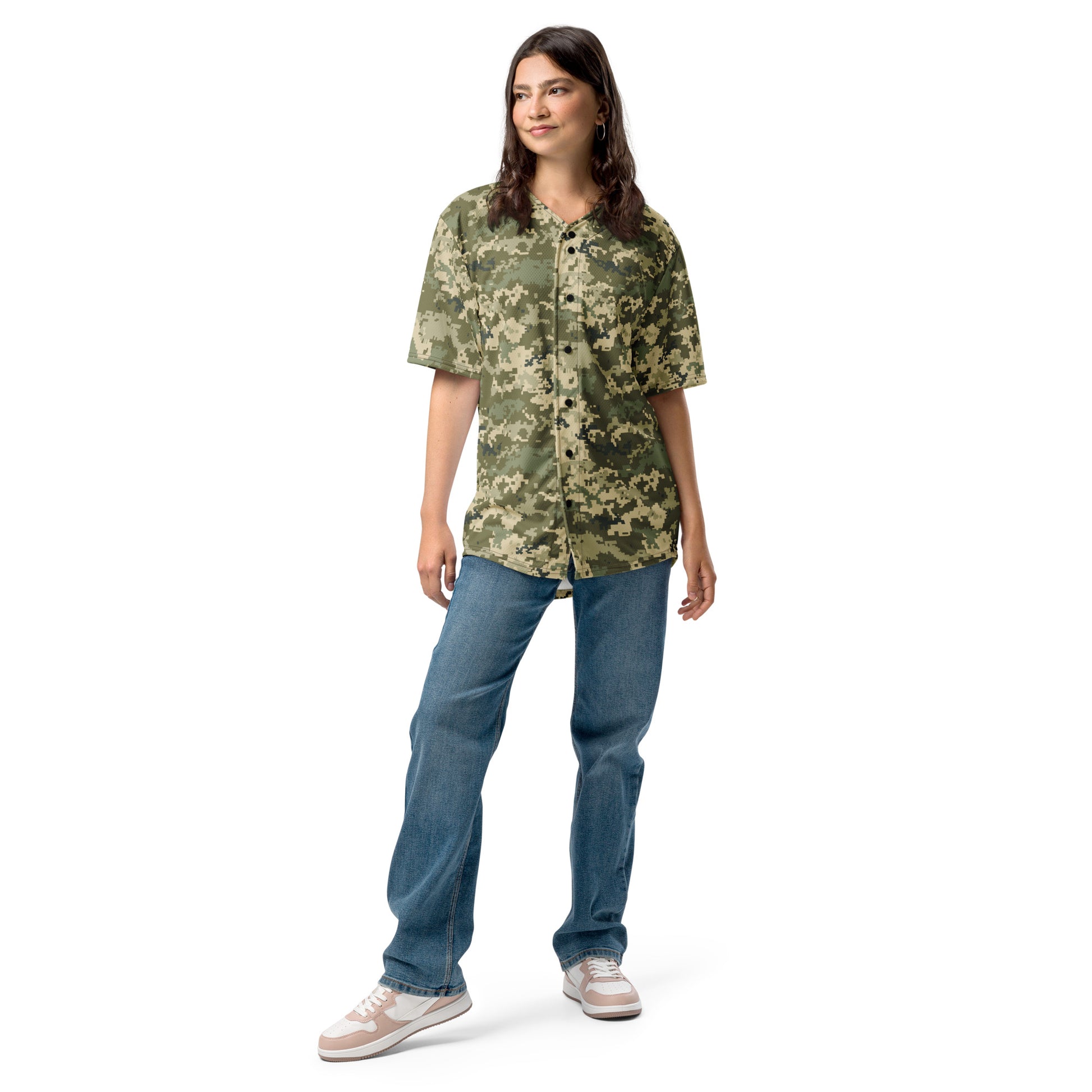 Green Camo Baseball Jersey | Ukraine Green Camouflage Camo Colors