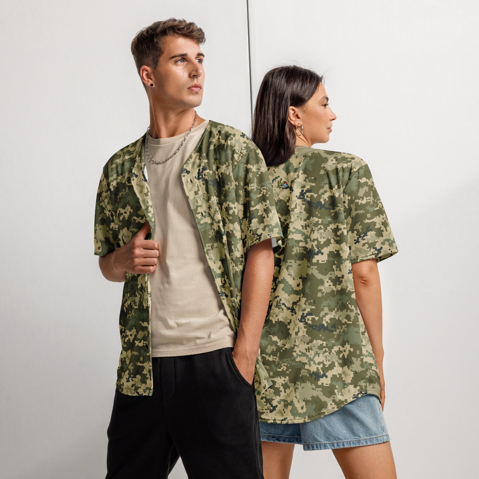Green Camo Baseball Jersey | Ukraine Green Camouflage Camo Colors
