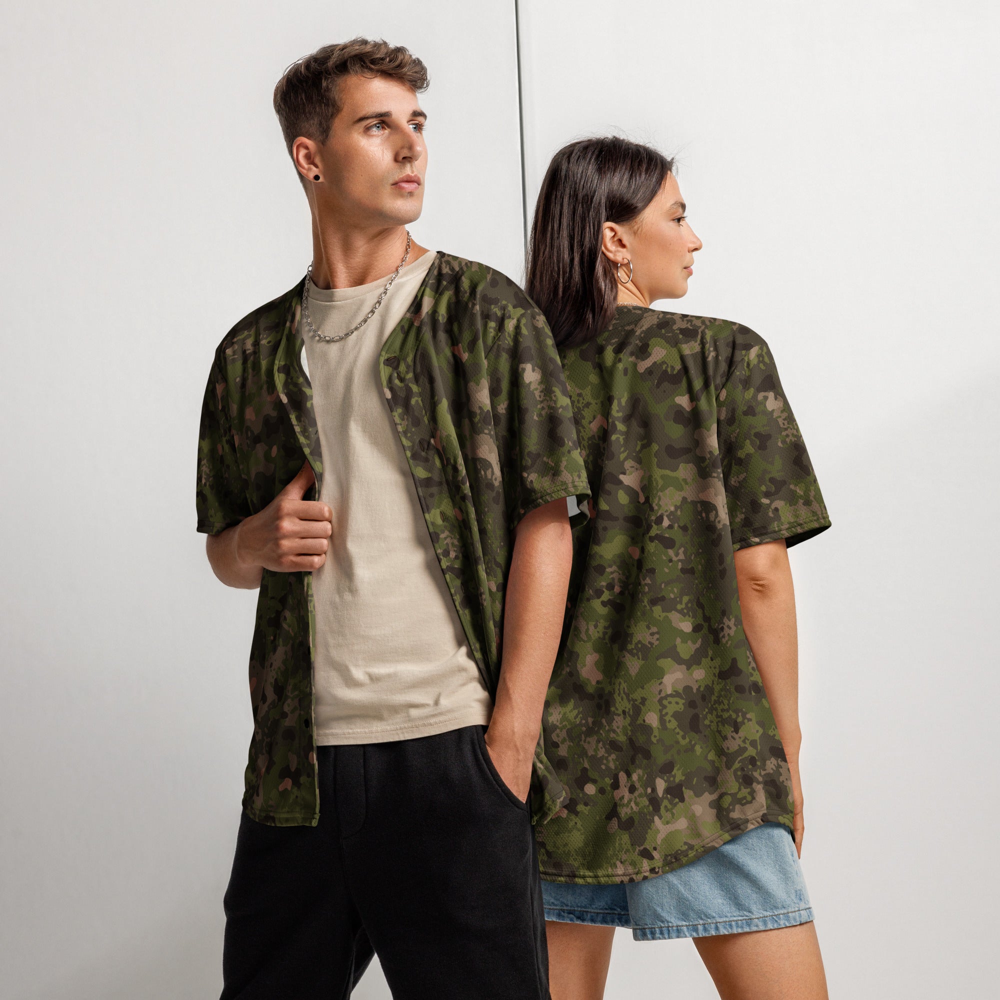 Camo Baseball Jersey | Hunting Brown Camouflage Style Camo Colors