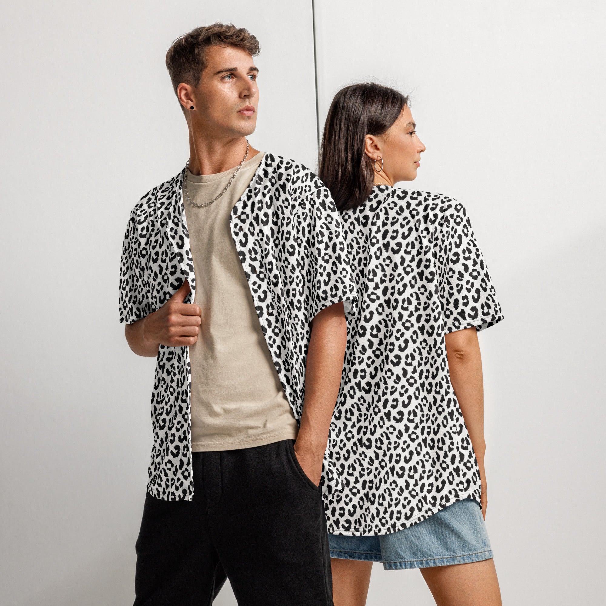 Leopard Jersey | Black and White Pattern Camo Colors