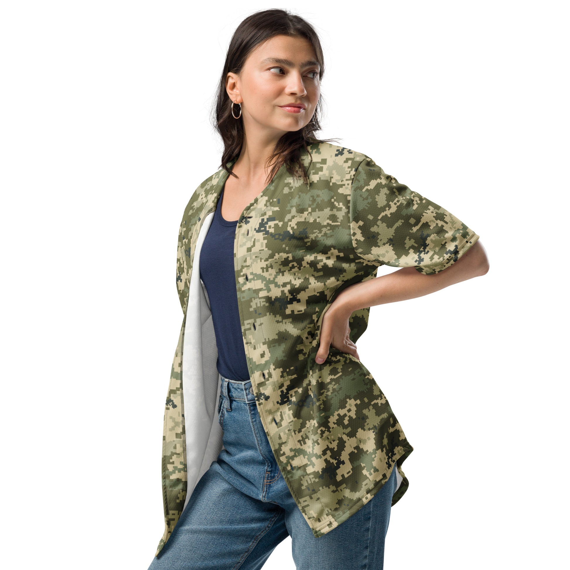 Green Camo Baseball Jersey | Ukraine Green Camouflage Camo Colors