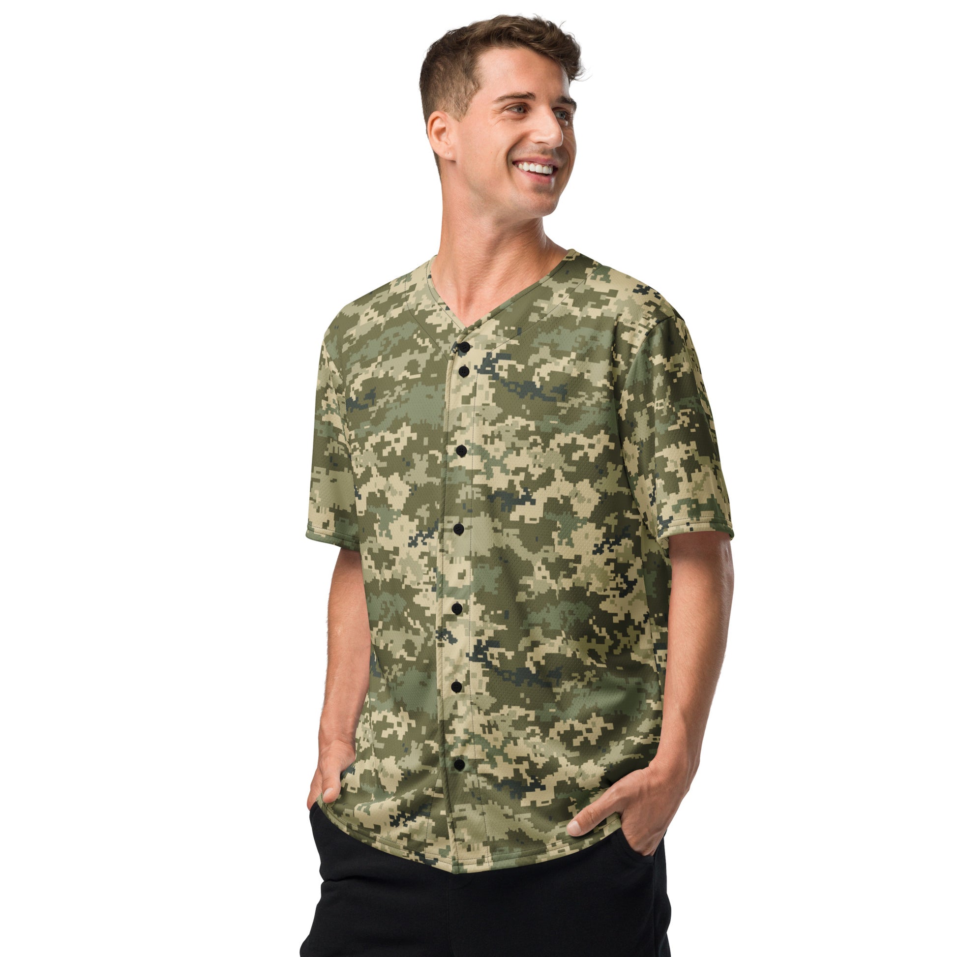 Green Camo Baseball Jersey | Ukraine Green Camouflage Camo Colors