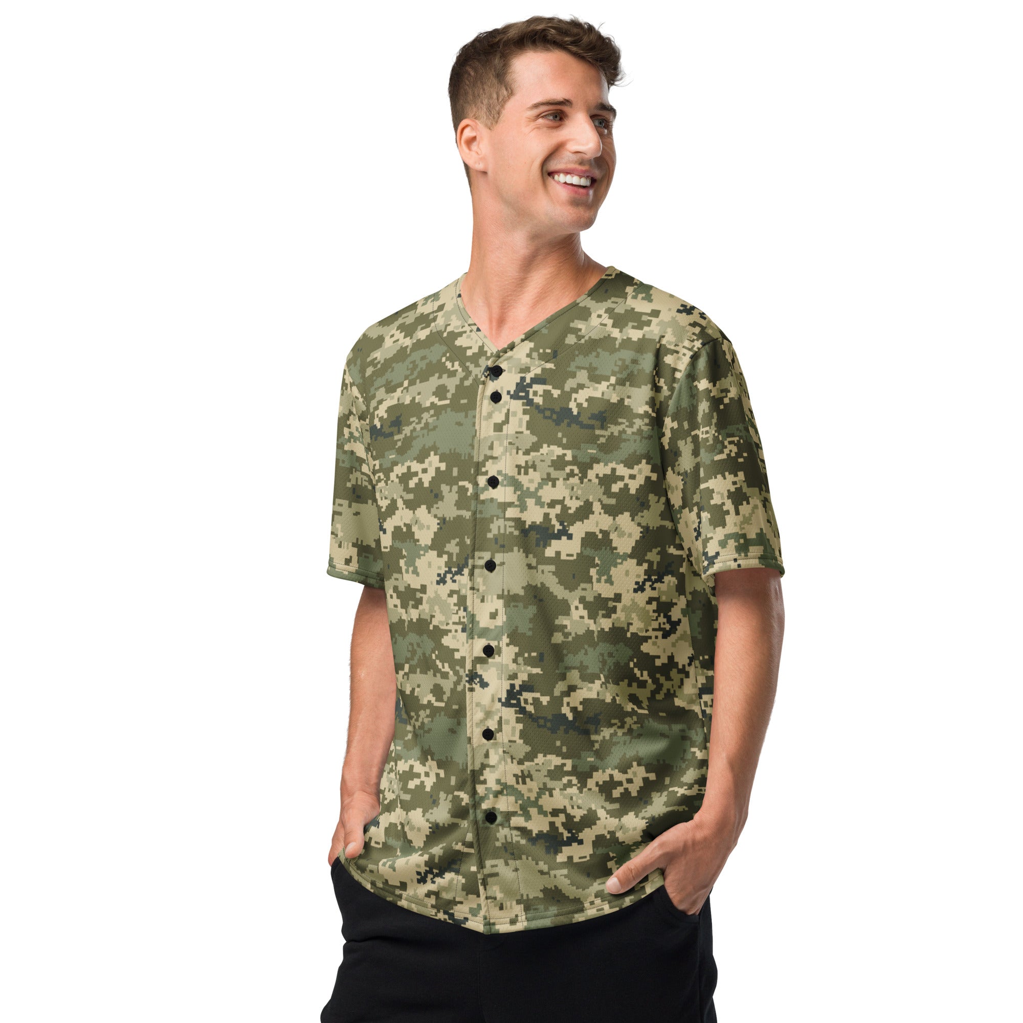 Green Camo Baseball Jersey | Ukraine Green Camouflage Camo Colors