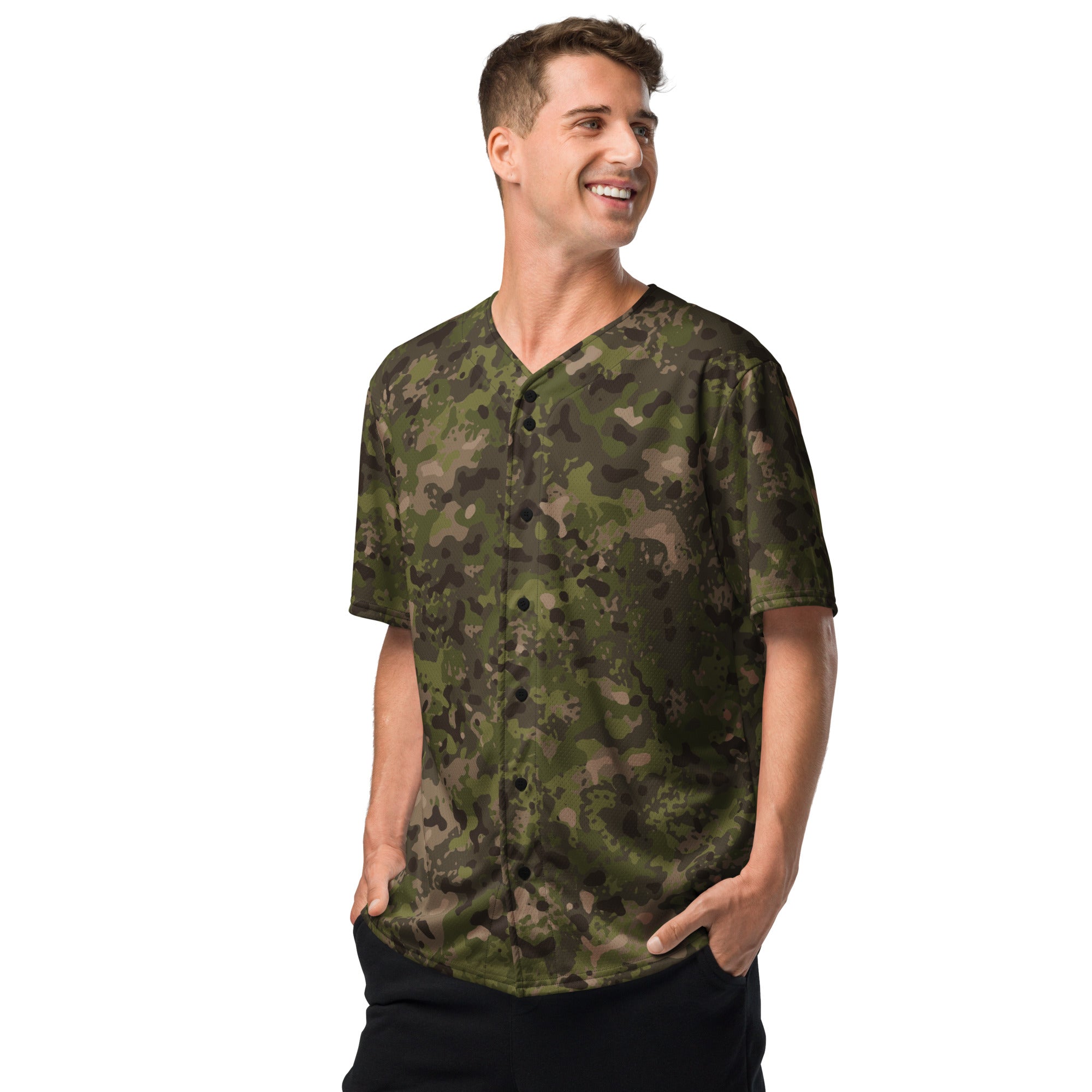 Camo Baseball Jersey | Hunting Brown Camouflage Style Camo Colors
