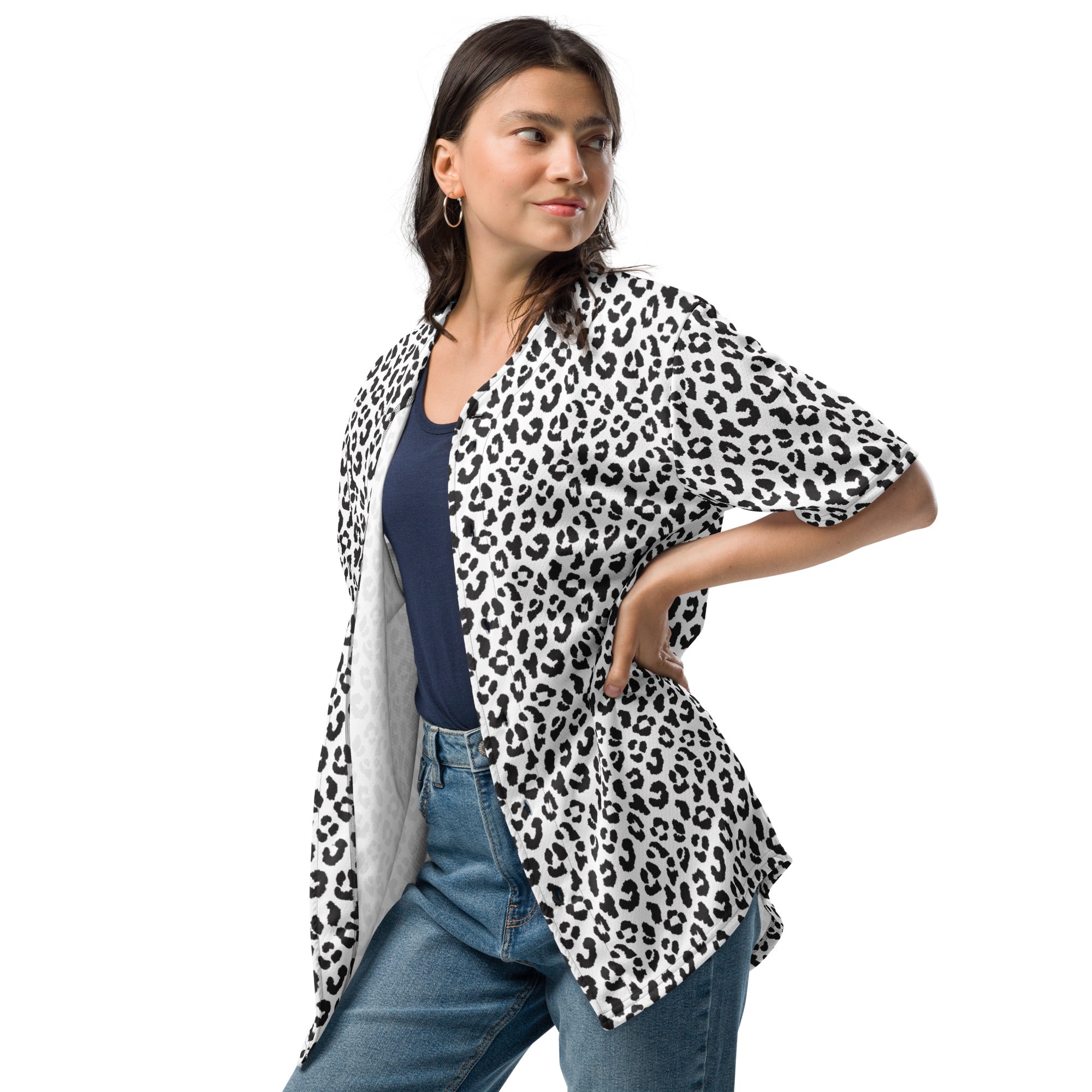 Leopard Jersey | Black and White Pattern Camo Colors