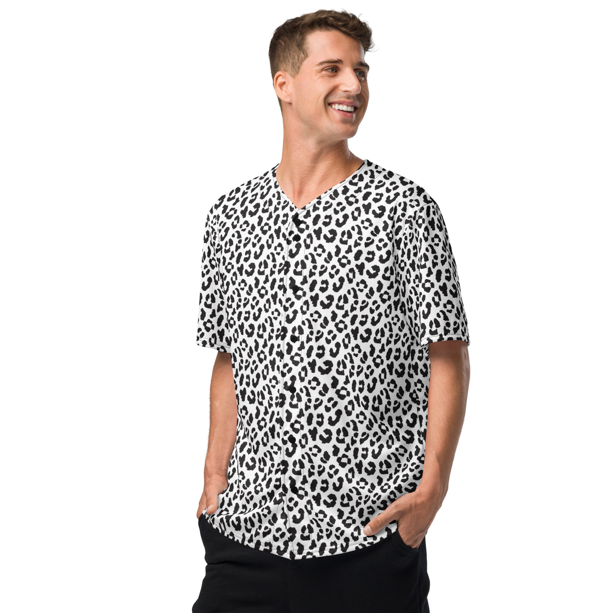 Leopard Jersey | Black and White Pattern Camo Colors
