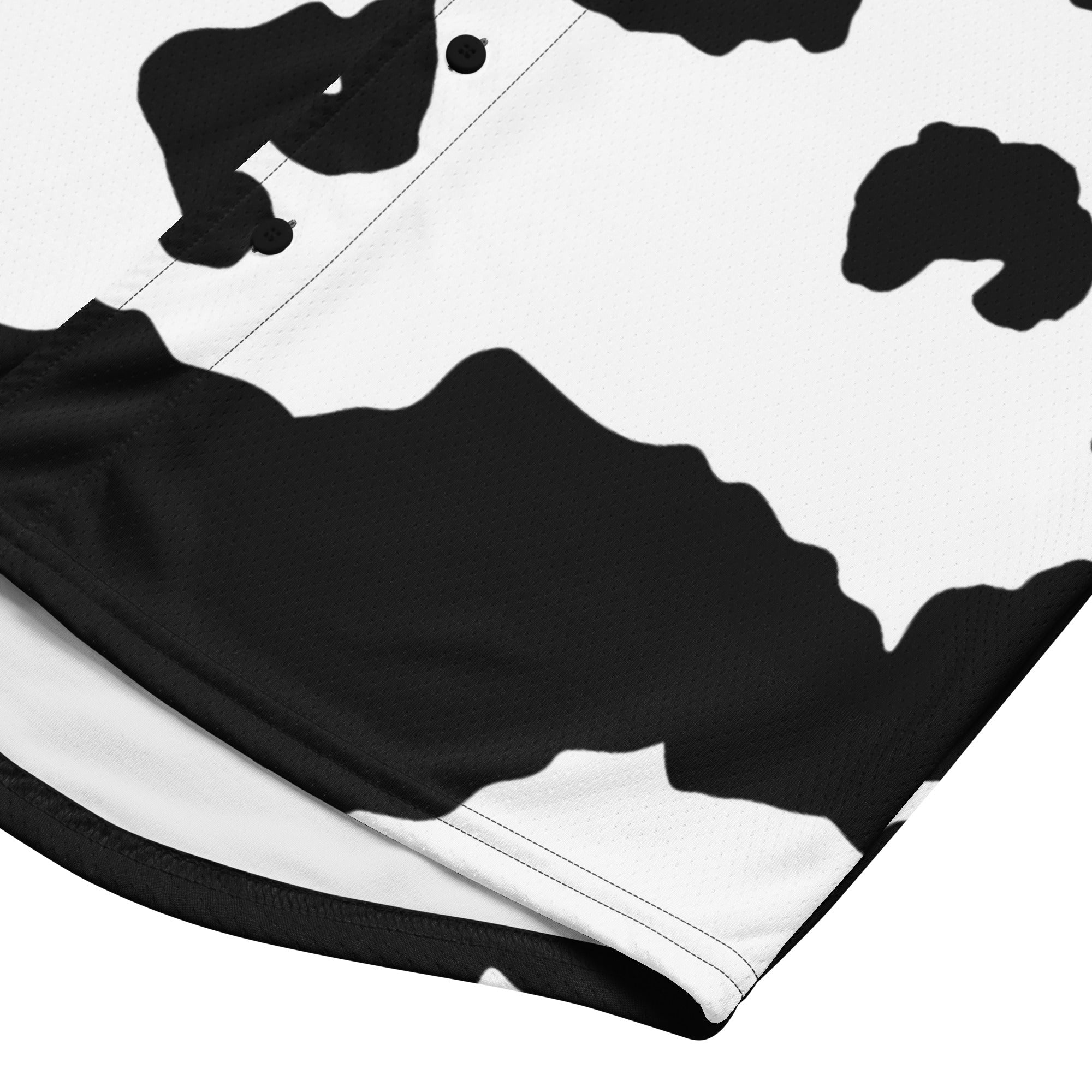 Baseball Jersey | Unisex | Black & White Cow Camouflage Camo Colors