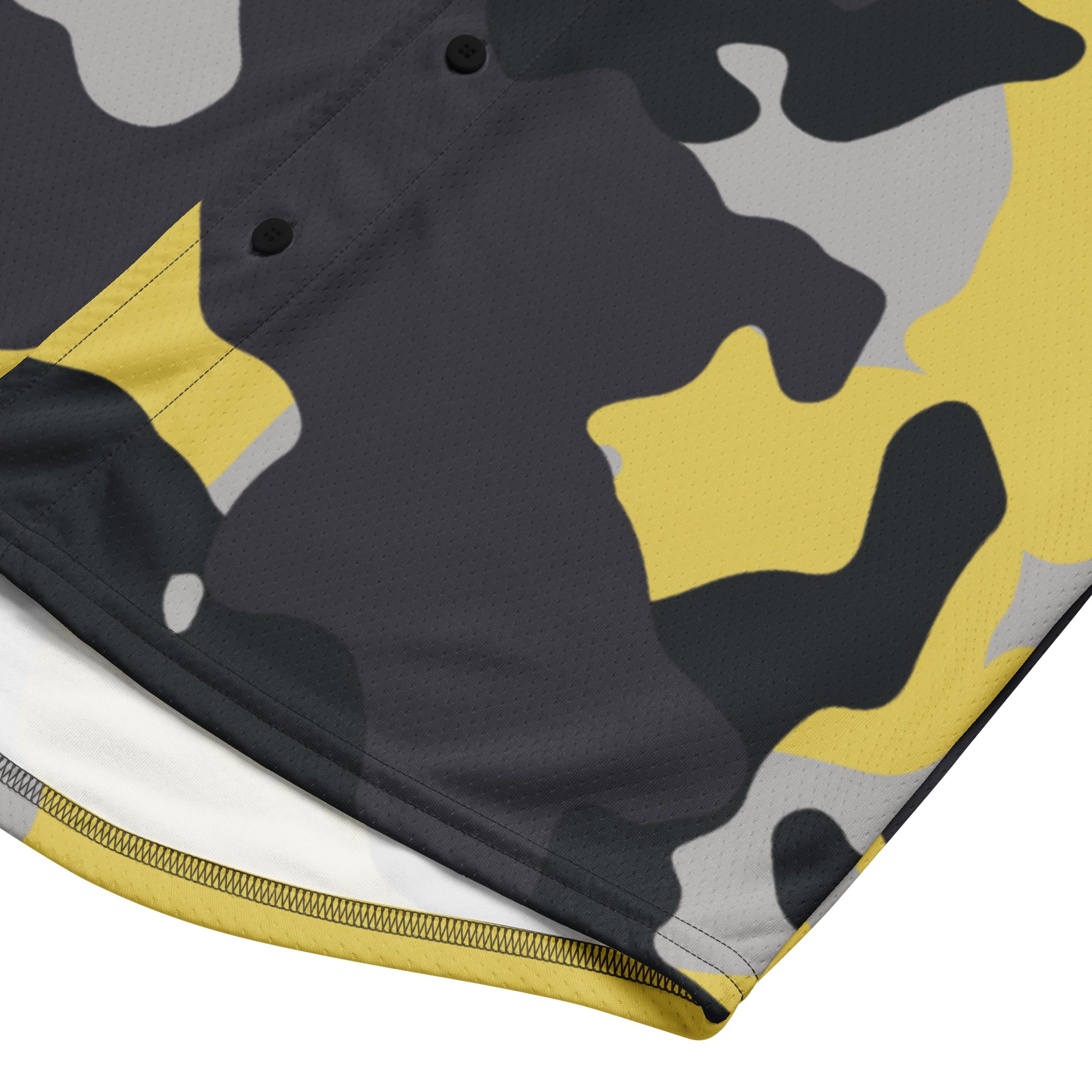 Baseball Jersey | Unisex | Yellow, Black, and Silver Camouflage Camo Colors