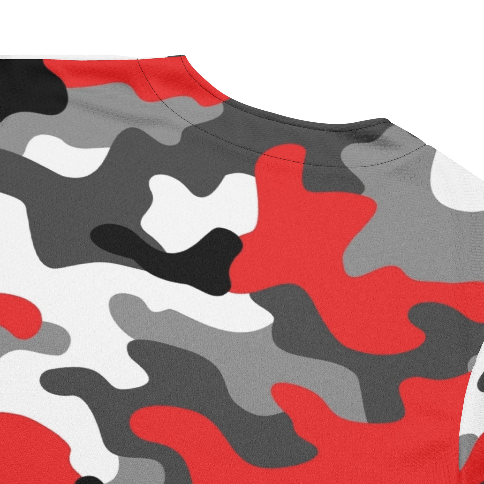 Camo Baseball Jersey | Red, Gray, Black & White Style Camo Colors