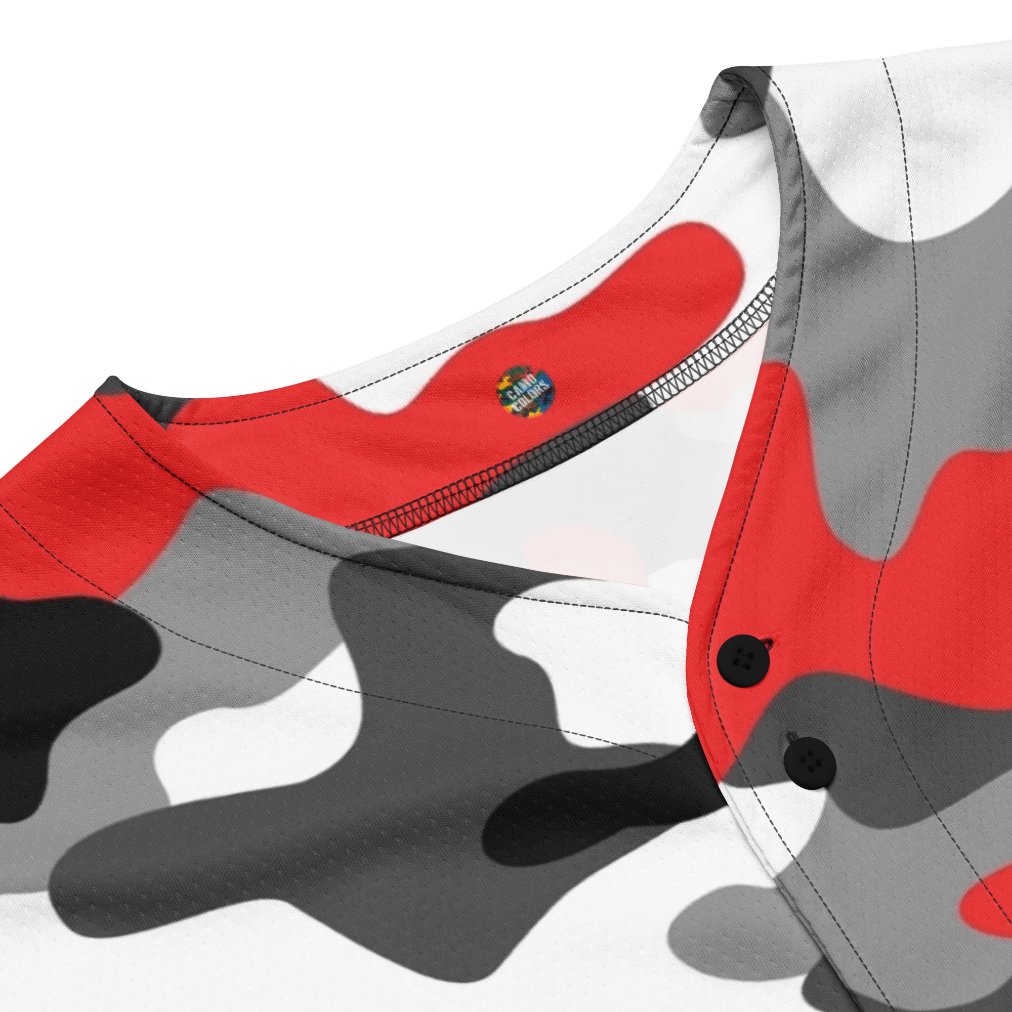 Camo Baseball Jersey | Red, Gray, Black & White Style Camo Colors
