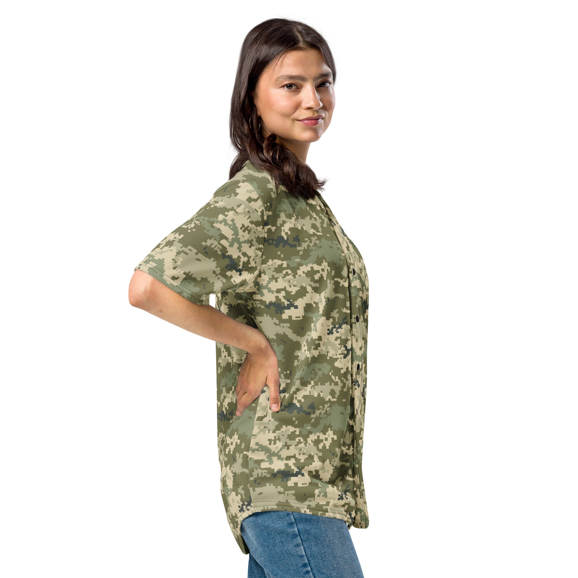 Green Camo Baseball Jersey | Ukraine Green Camouflage Camo Colors