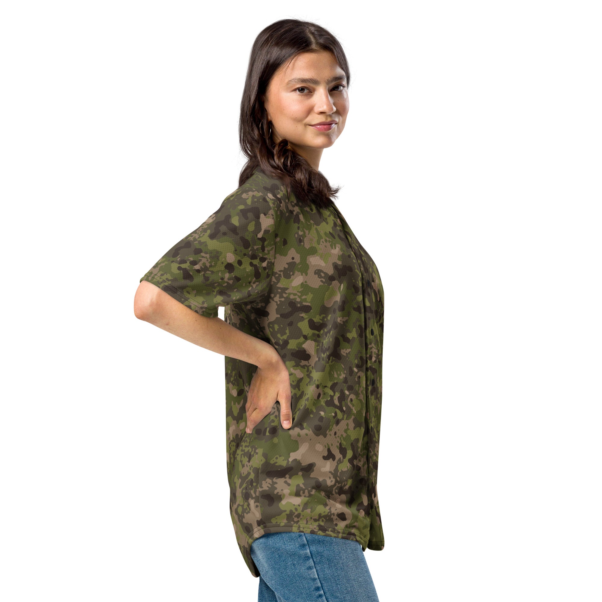 Camo Baseball Jersey | Hunting Brown Camouflage Style Camo Colors