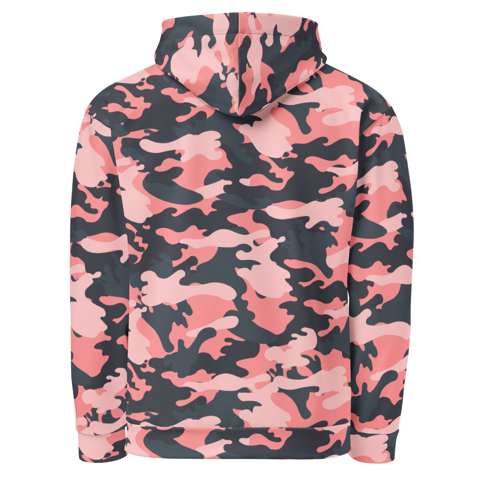 Pink Camo Hoodie | Mixed Charcoal and Light Salmon Camo Colors