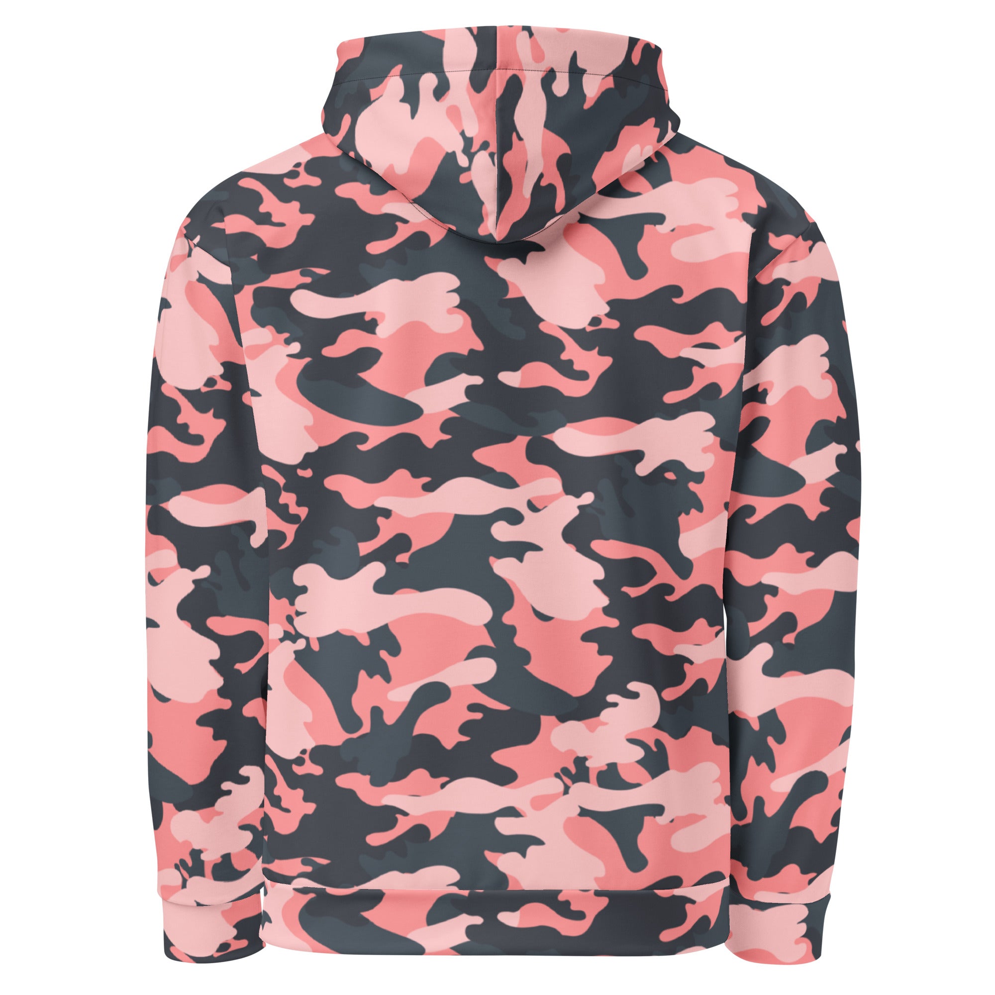 Pink Camo Hoodie | Mixed Charcoal and Light Salmon Camo Colors