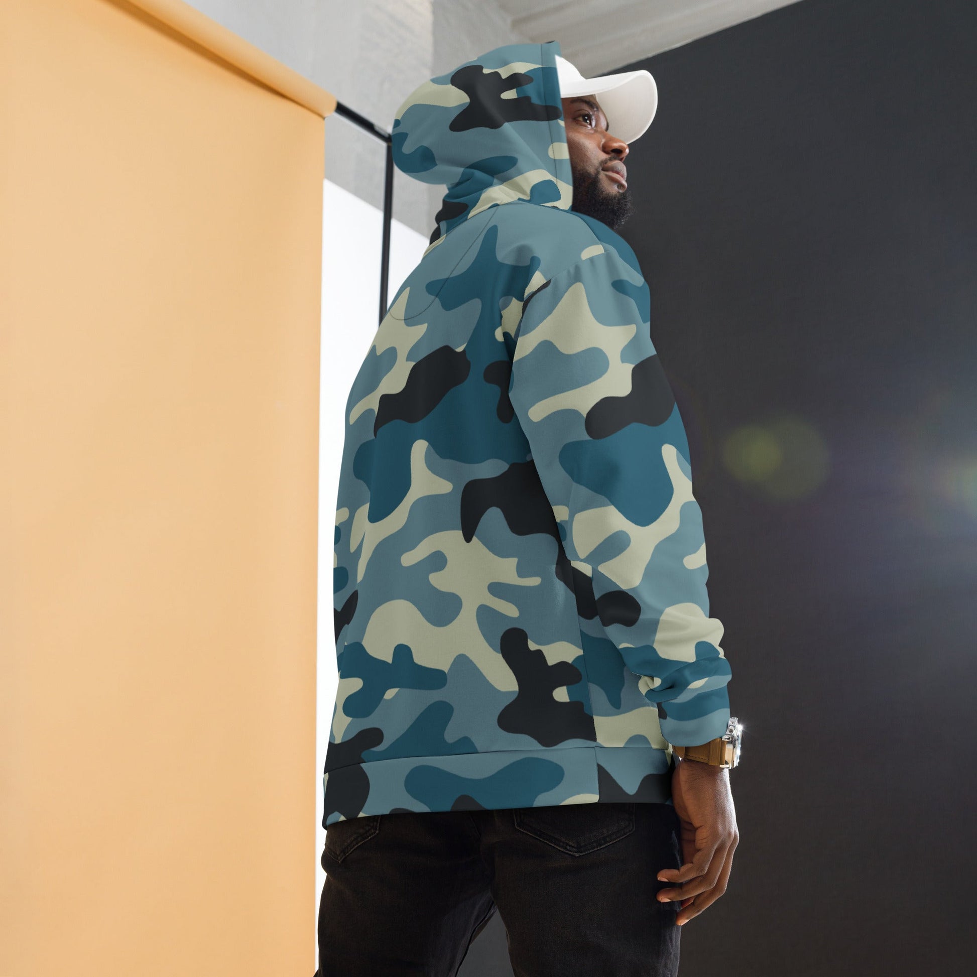 Soft, Thick and Heavy Camo Hoodie in Shades of Blue & Charcoal | Camo Colors
