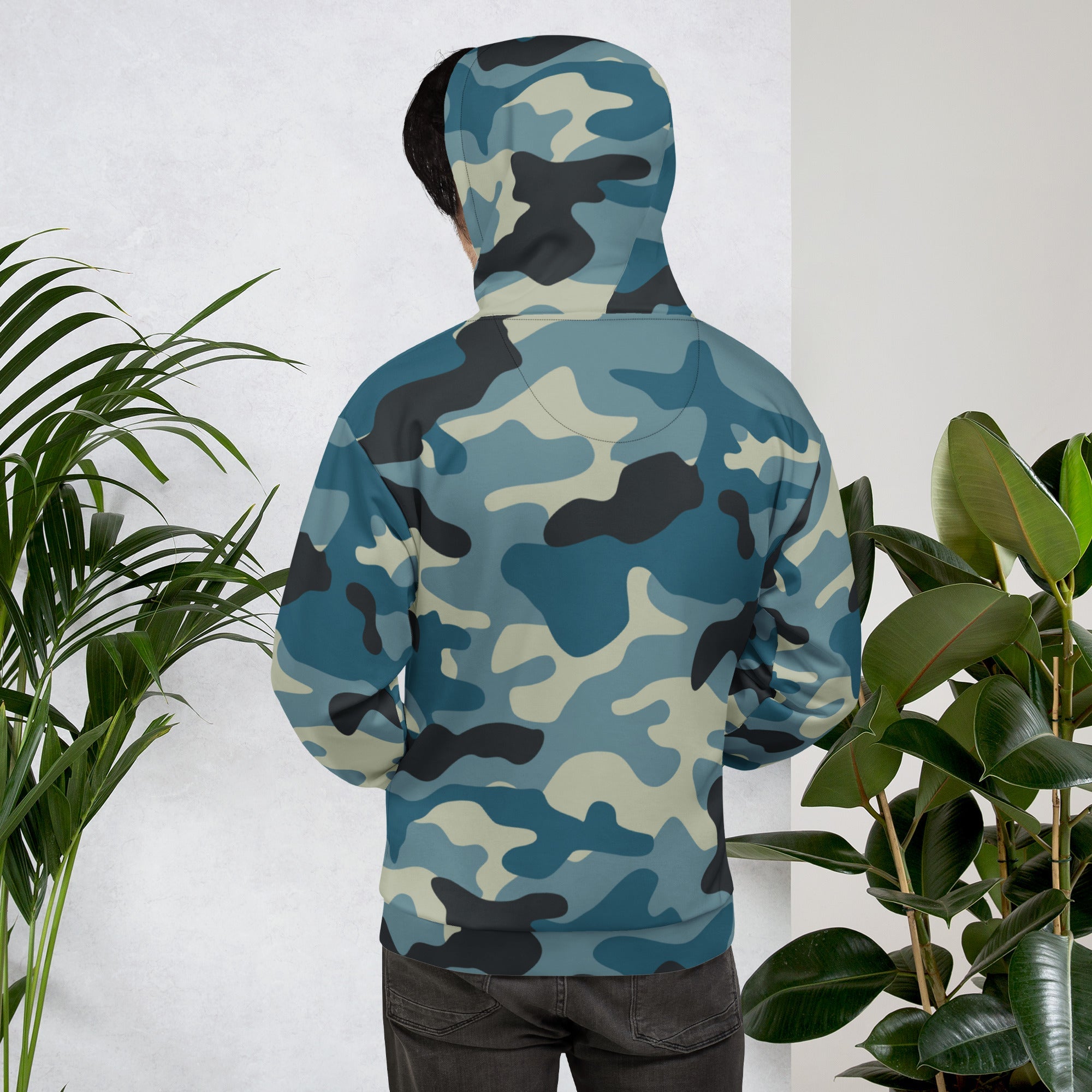Soft, Thick and Heavy Camo Hoodie in Shades of Blue & Charcoal | Camo Colors