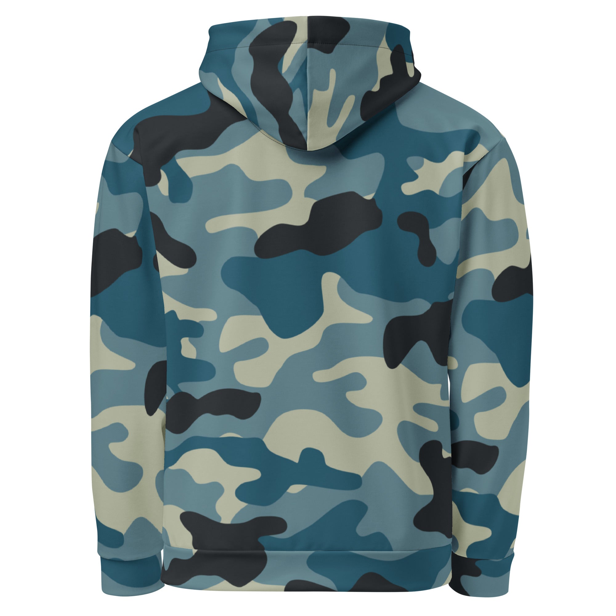Soft, Thick and Heavy Camo Hoodie in Shades of Blue & Charcoal | Camo Colors