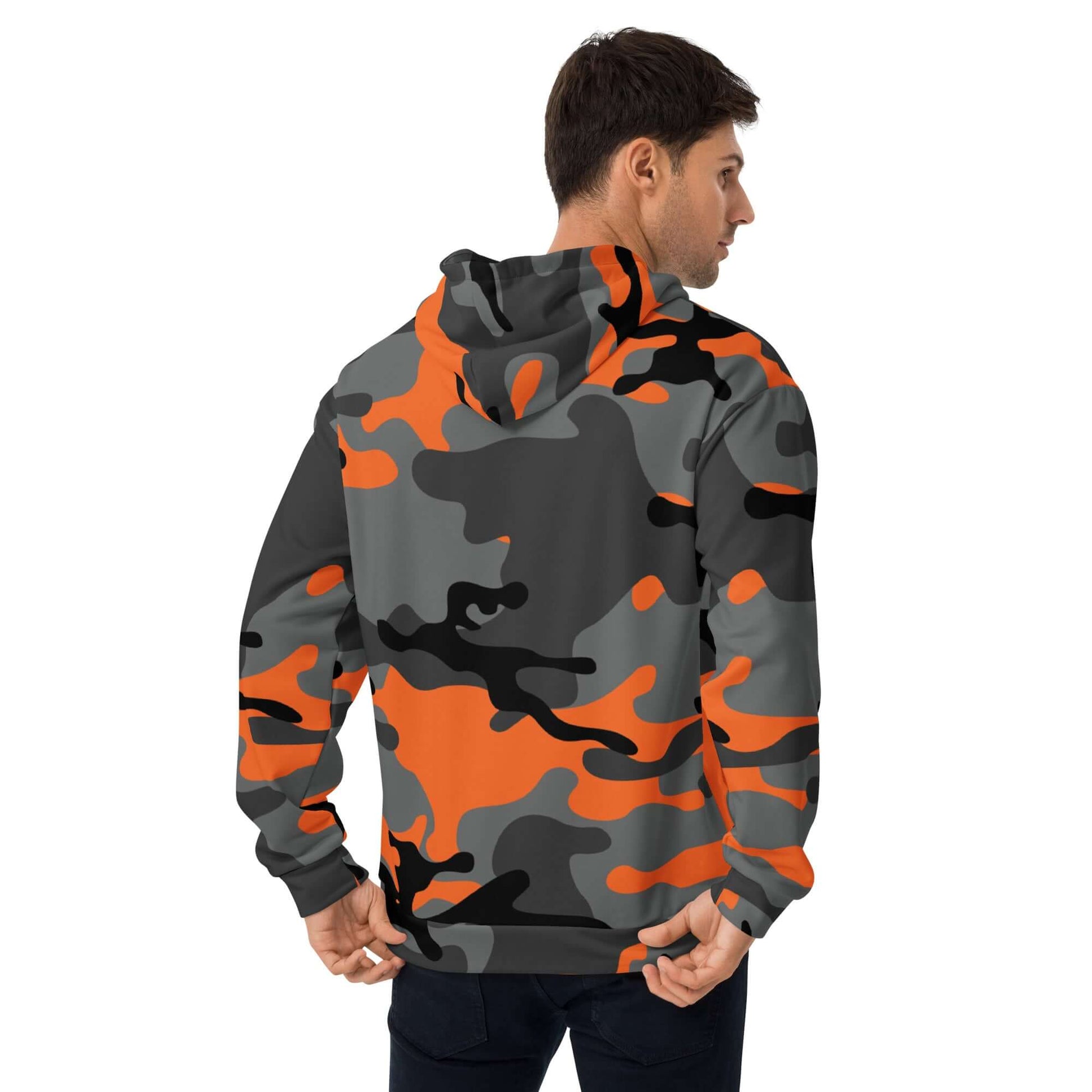 Soft, Thick and Heavy Camo Hoodie in Orange and Black | Camo Colors