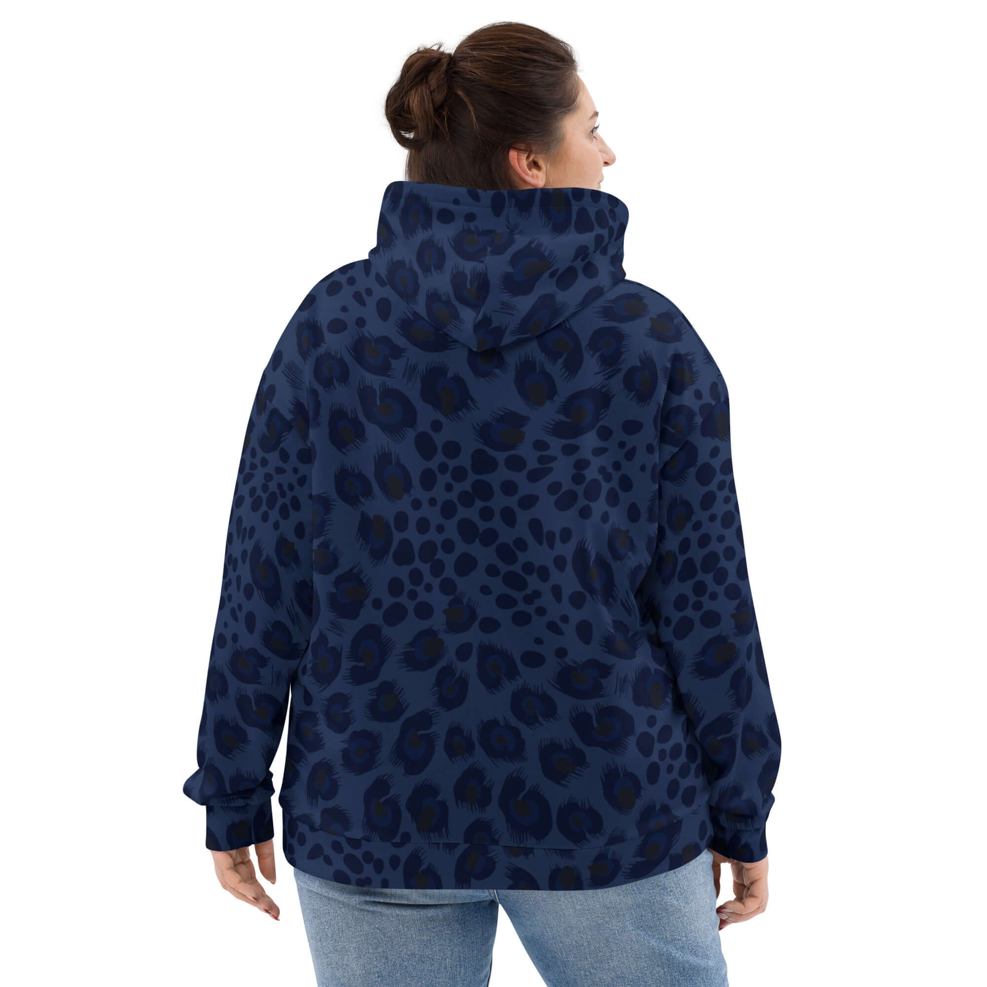 Soft, Thick and Heavy Leopard Print Hoodie | Deep Blue | Camo Colors