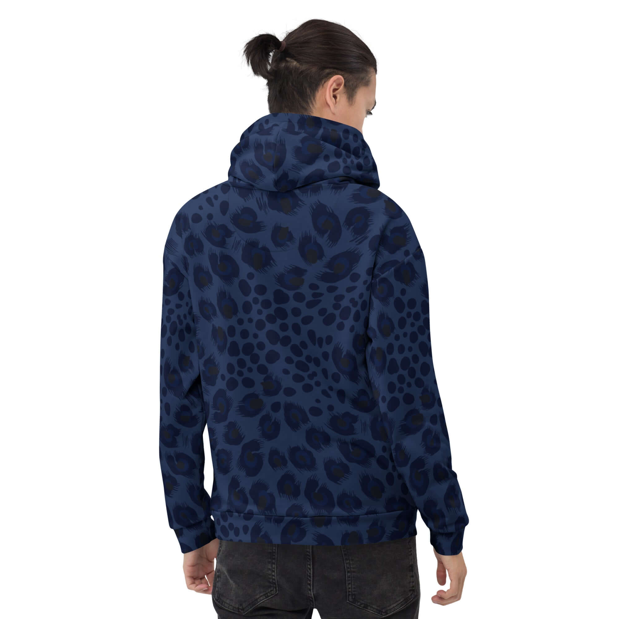 Soft, Thick and Heavy Leopard Print Hoodie | Deep Blue | Camo Colors