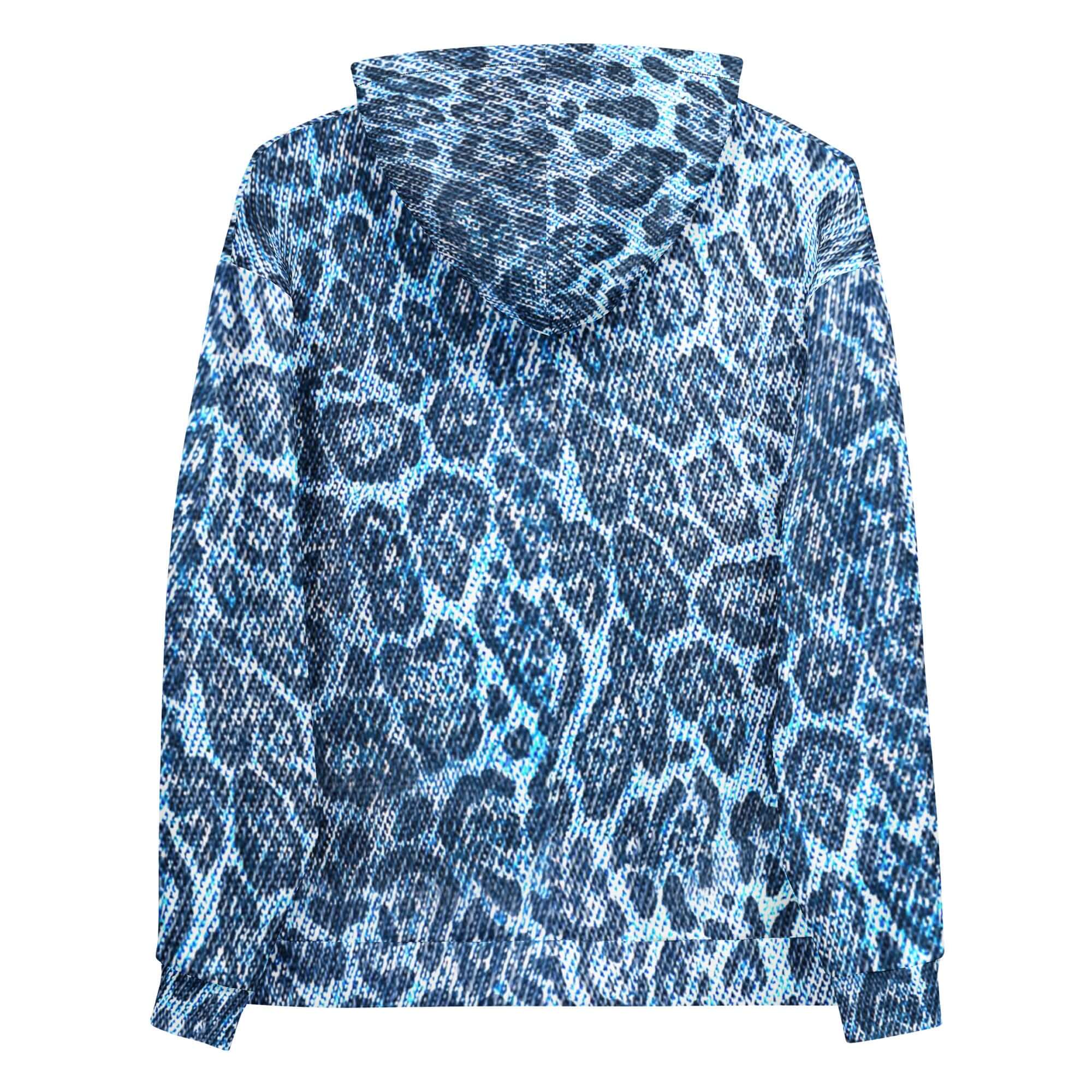 Soft, Thick and Heavy Leopard Print Hoodie | Blue Denim-Style | Camo Colors