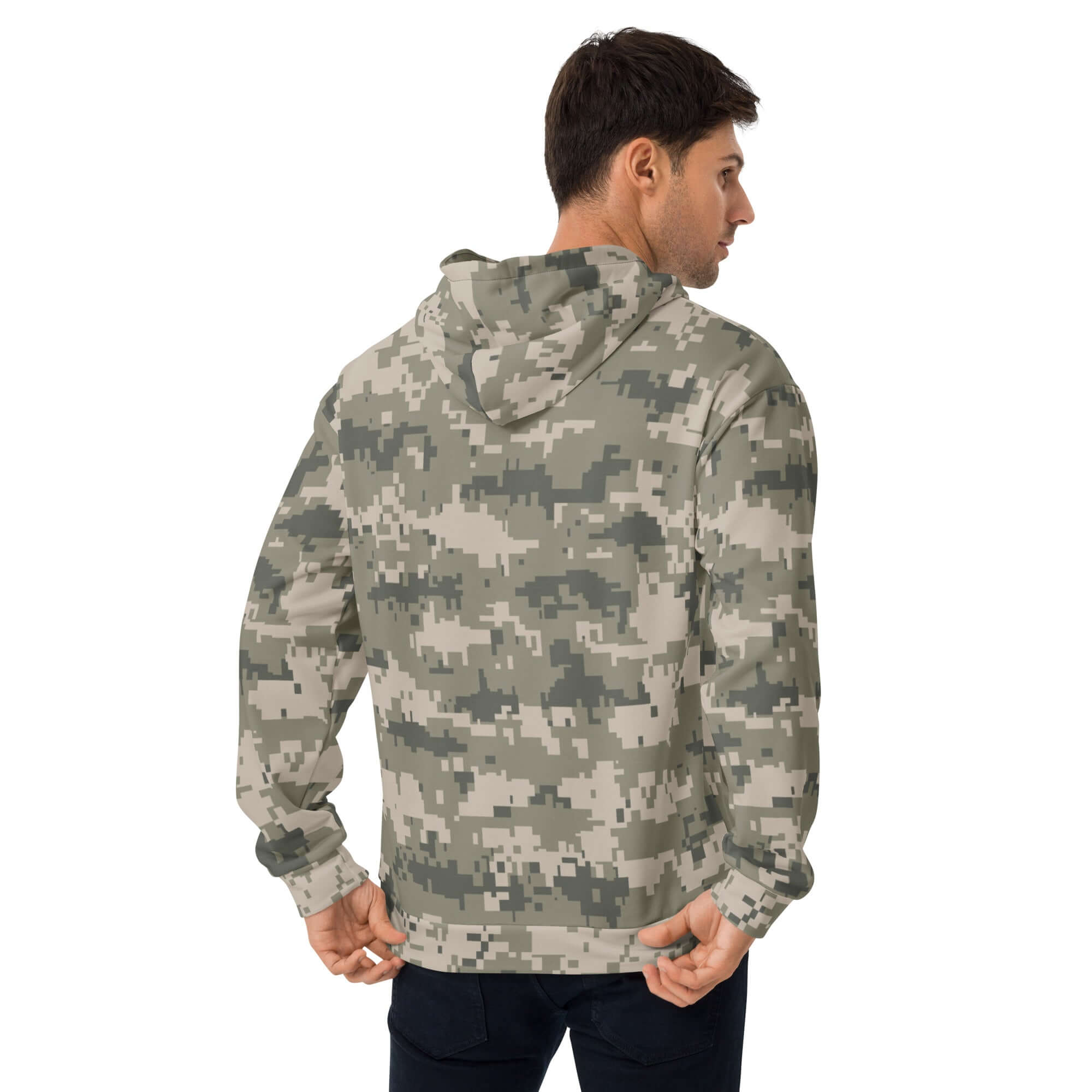 Soft and Heavy Camo Hoodie in Khaki Pixel Print | Camo Colors