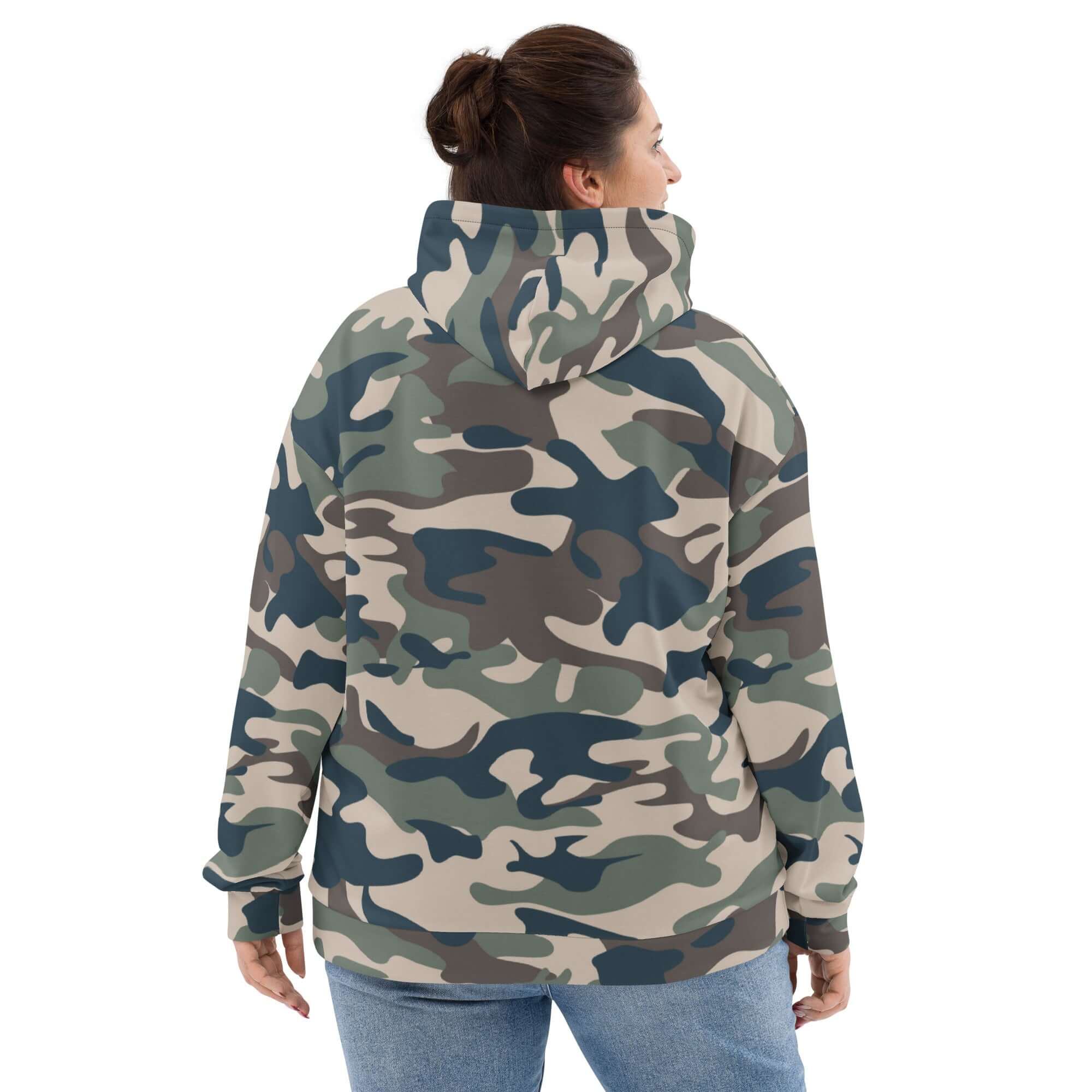 Military Camouflage Hoodie | Khaki, Charcoal and Brown | Camo Colors