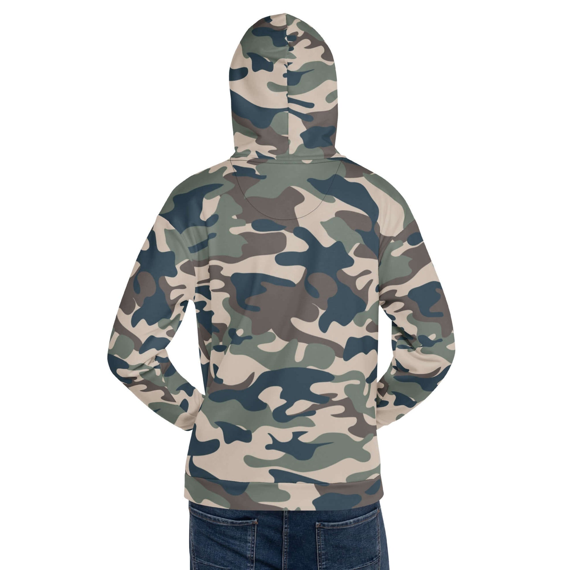Military Camouflage Hoodie | Khaki, Charcoal and Brown | Camo Colors