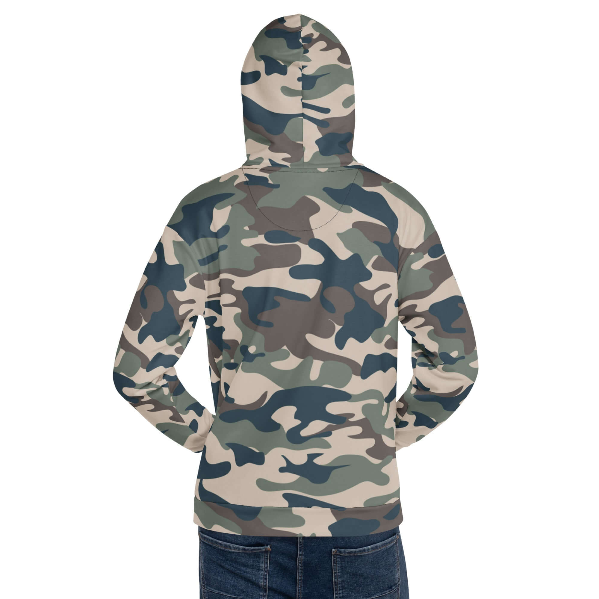 Military Camouflage Hoodie | Khaki, Charcoal and Brown | Camo Colors