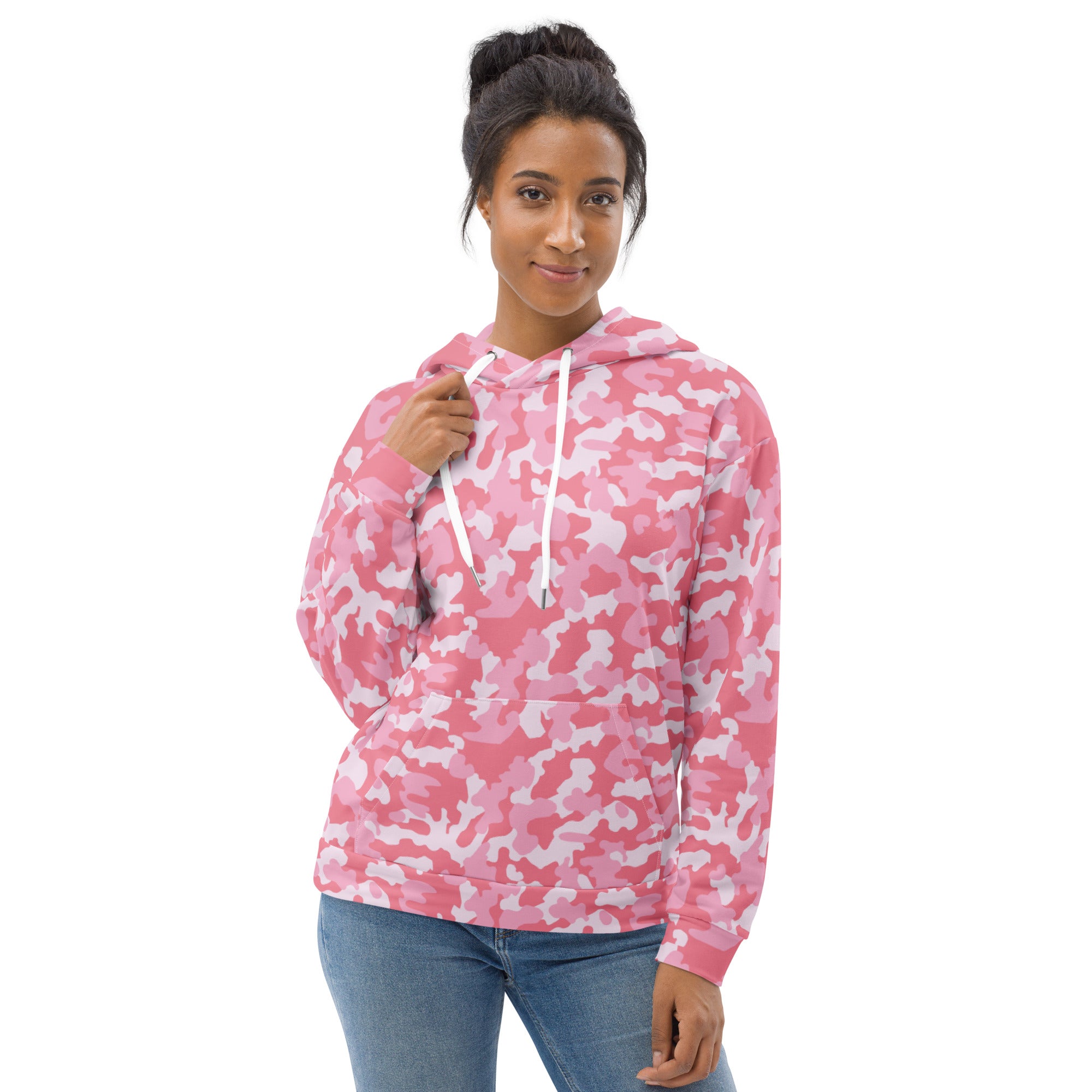 Unisex Hoodie | Camouflage Pattern with Three Shades of Pink Camo Colors