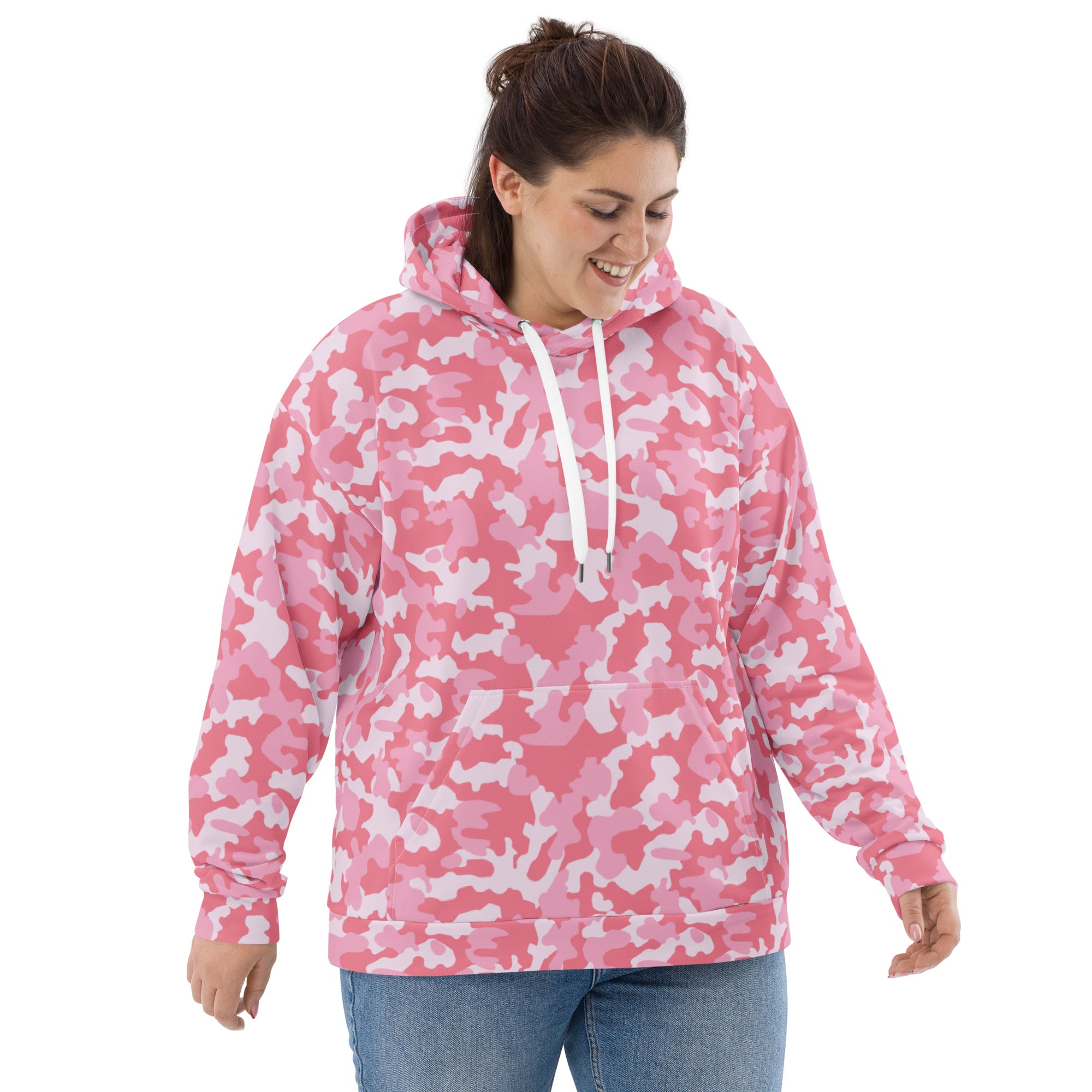 Unisex Hoodie | Camouflage Pattern with Three Shades of Pink Camo Colors