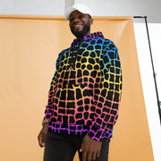 Unisex Hoodie | Neon Rainbow Colored Crocodile Print Camo Colors