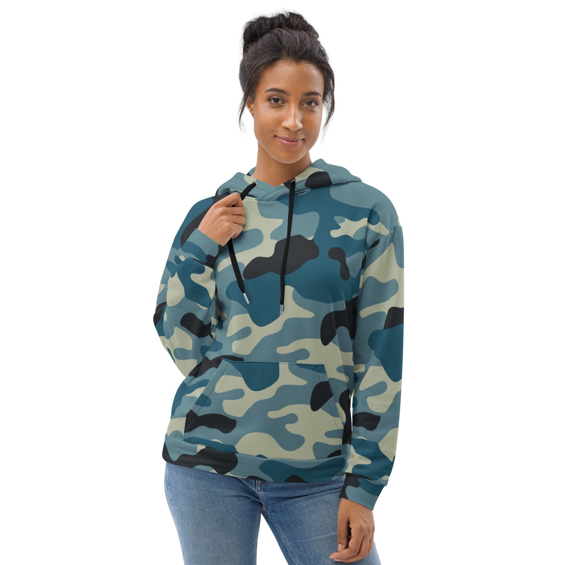 Soft, Thick and Heavy Camo Hoodie in Shades of Blue & Charcoal | Camo Colors