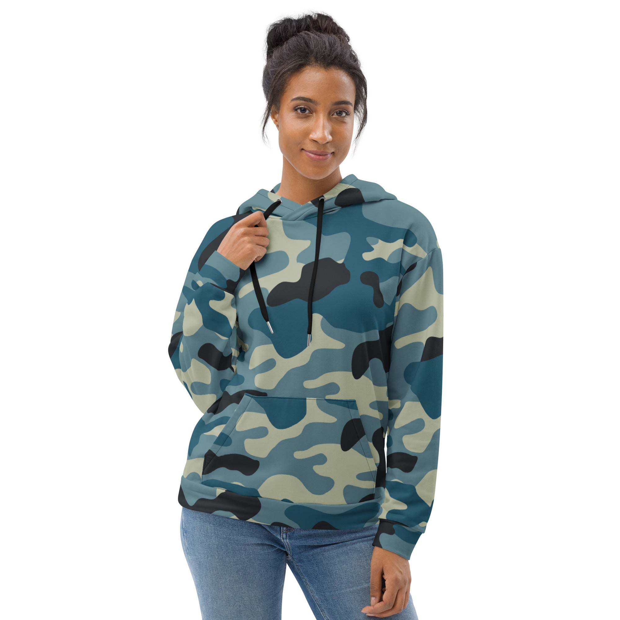 Soft, Thick and Heavy Camo Hoodie in Shades of Blue & Charcoal | Camo Colors