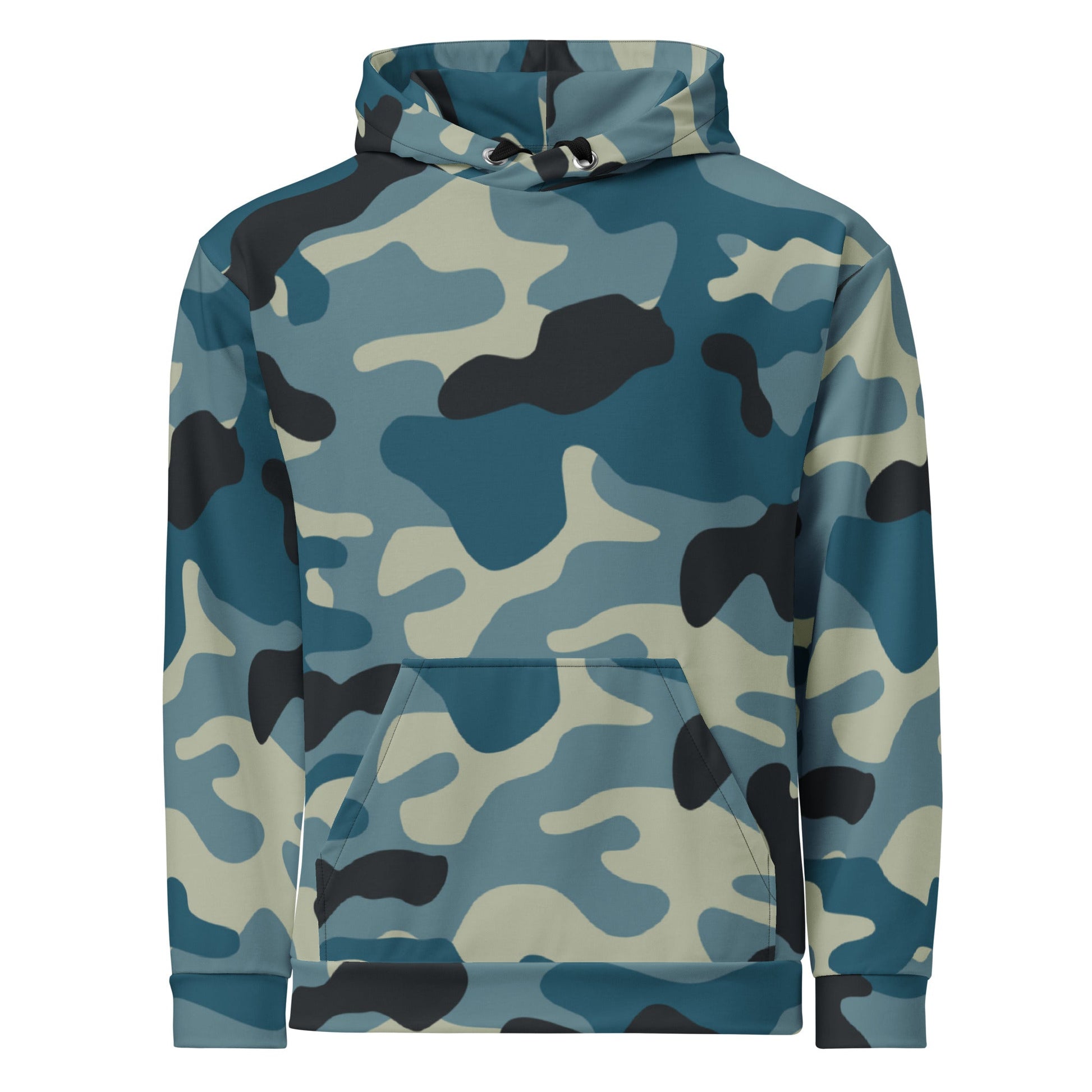 Soft, Thick and Heavy Camo Hoodie in Shades of Blue & Charcoal | Camo Colors