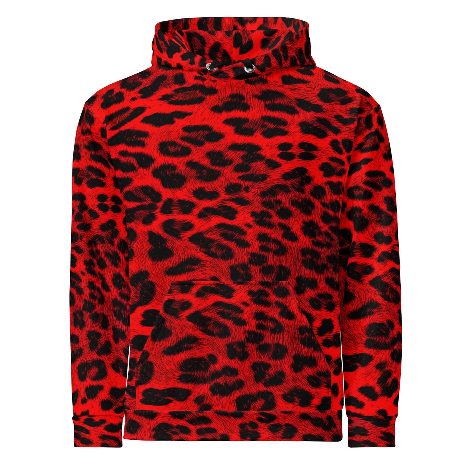 Cozy Heavyweight Leopard Hoodie | Red & Black Print | Camo Colors
