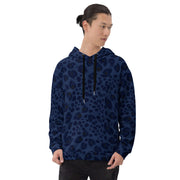 Soft, Thick and Heavy Leopard Print Hoodie | Deep Blue | Camo Colors