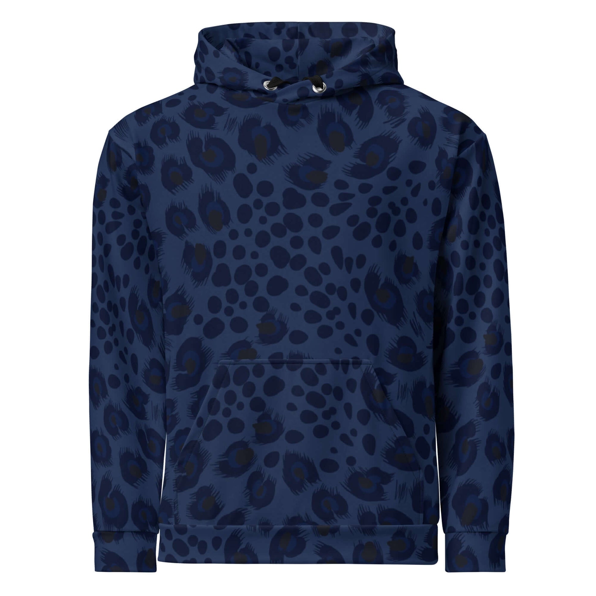 Soft, Thick and Heavy Leopard Print Hoodie | Deep Blue | Camo Colors