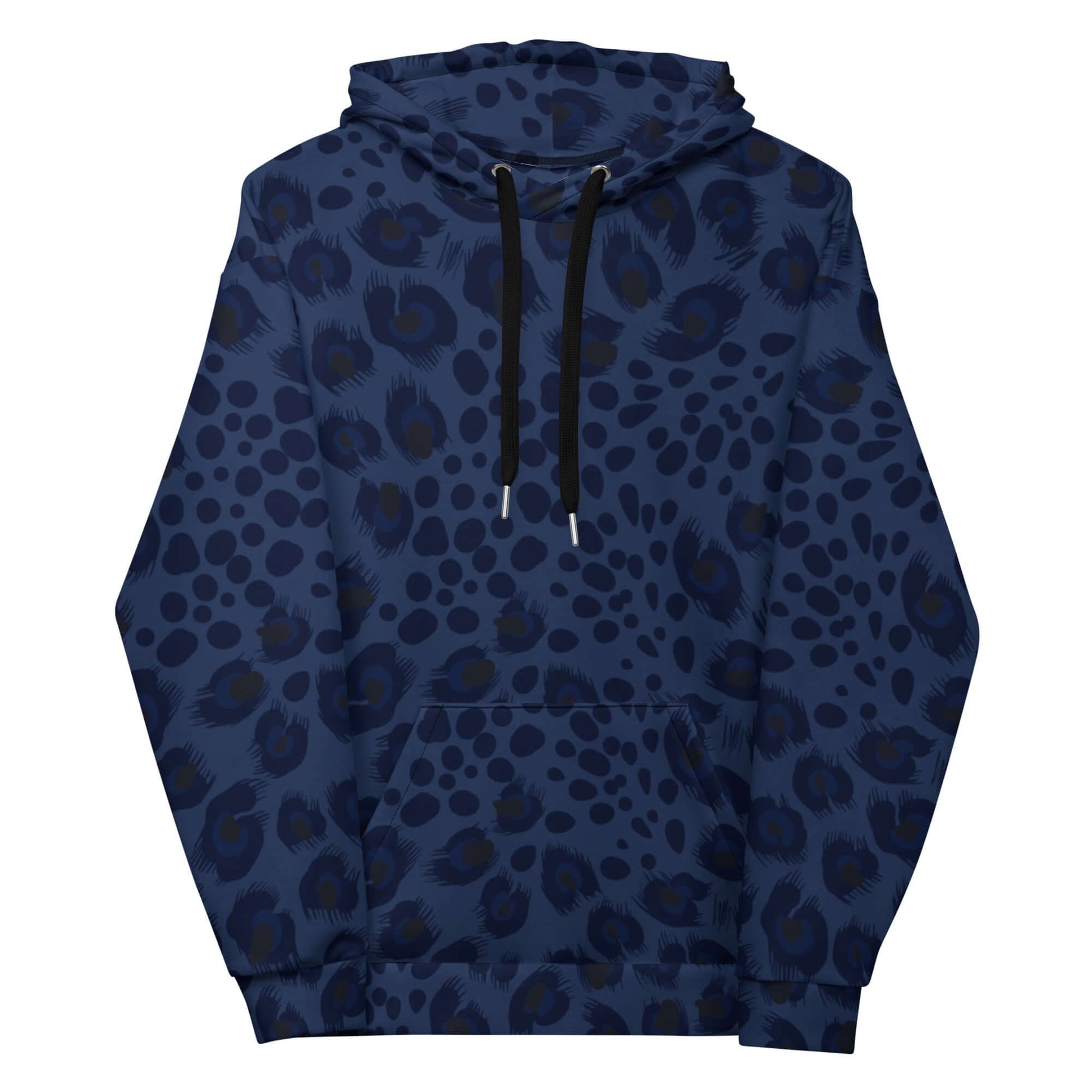 Soft, Thick and Heavy Leopard Print Hoodie | Deep Blue | Camo Colors