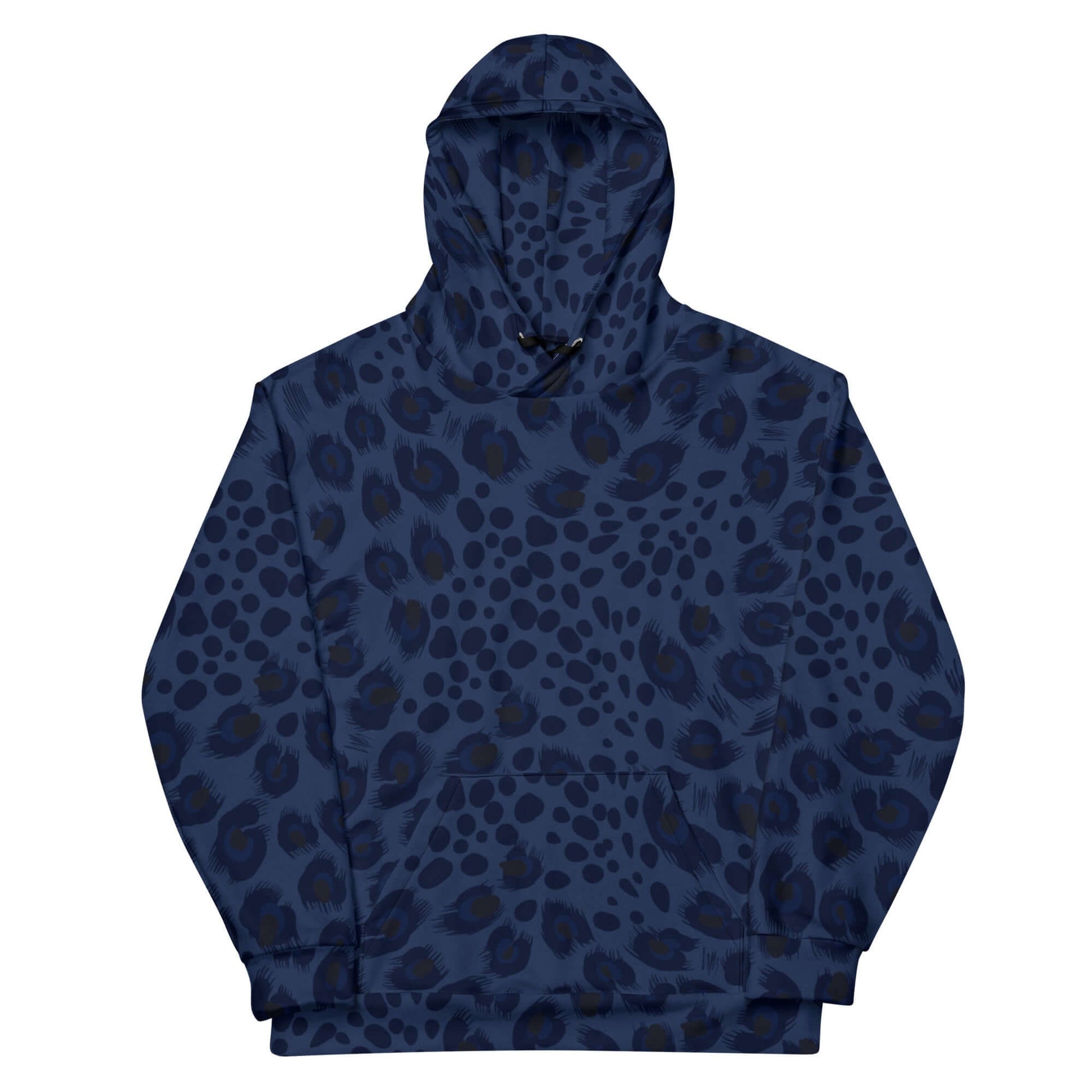 Soft, Thick and Heavy Leopard Print Hoodie | Deep Blue | Camo Colors