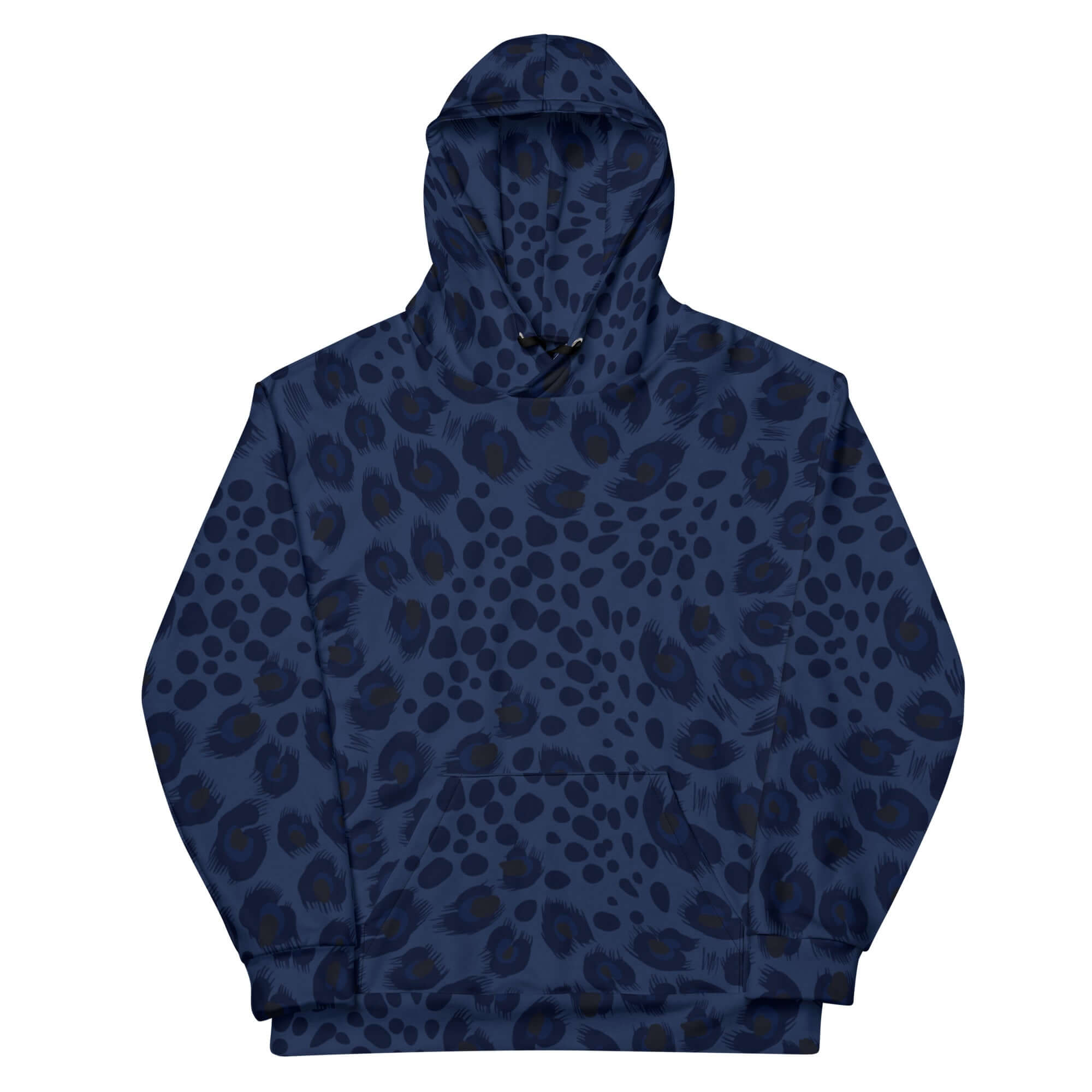 Soft, Thick and Heavy Leopard Print Hoodie | Deep Blue | Camo Colors