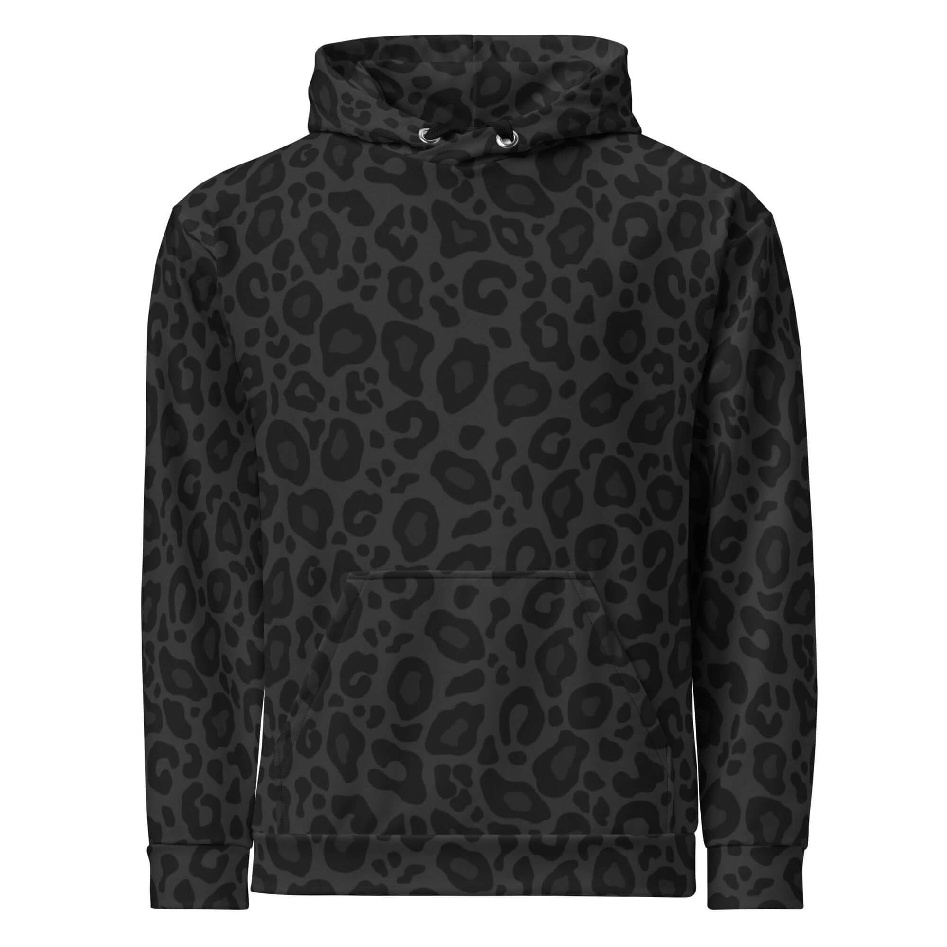 Soft, Thick and Heavy Black Leopard Print Hoodie | Puma Pattern | Camo Colors
