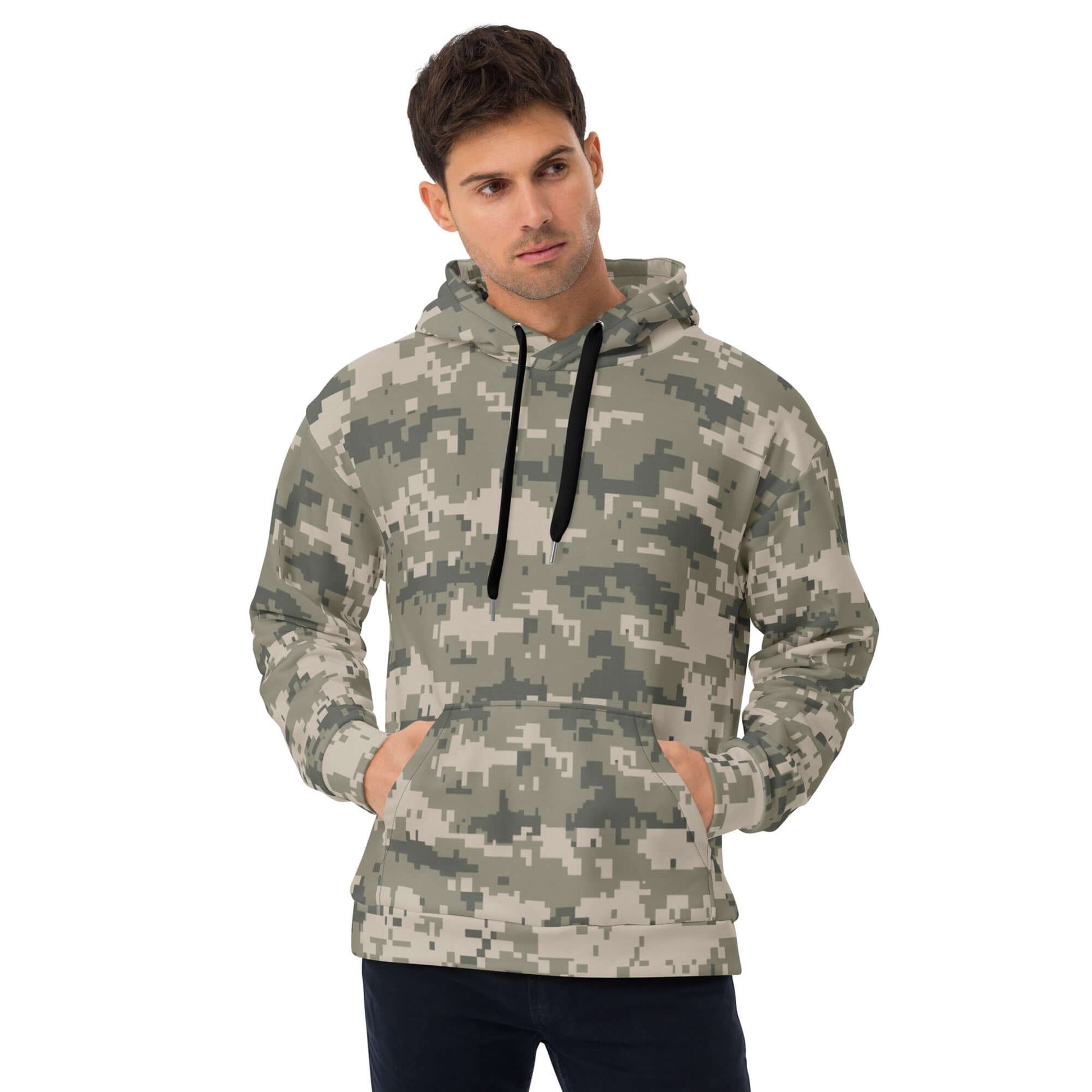 Soft and Heavy Camo Hoodie in Khaki Pixel Print | Camo Colors
