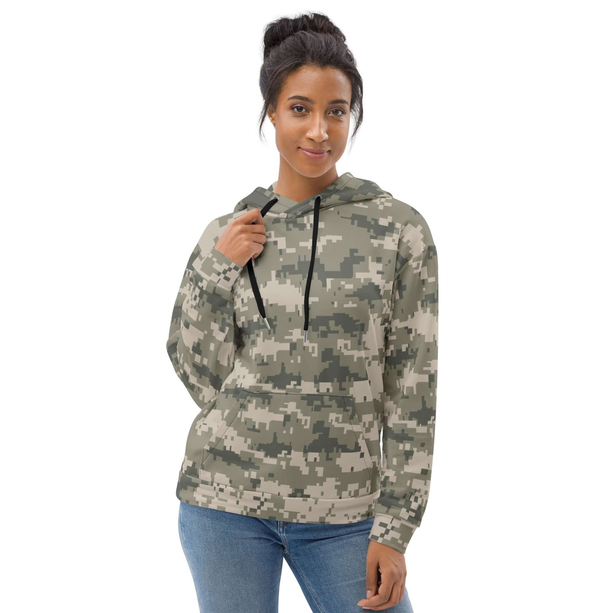 Soft and Heavy Camo Hoodie in Khaki Pixel Print | Camo Colors