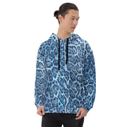 Soft, Thick and Heavy Leopard Print Hoodie | Blue Denim-Style
