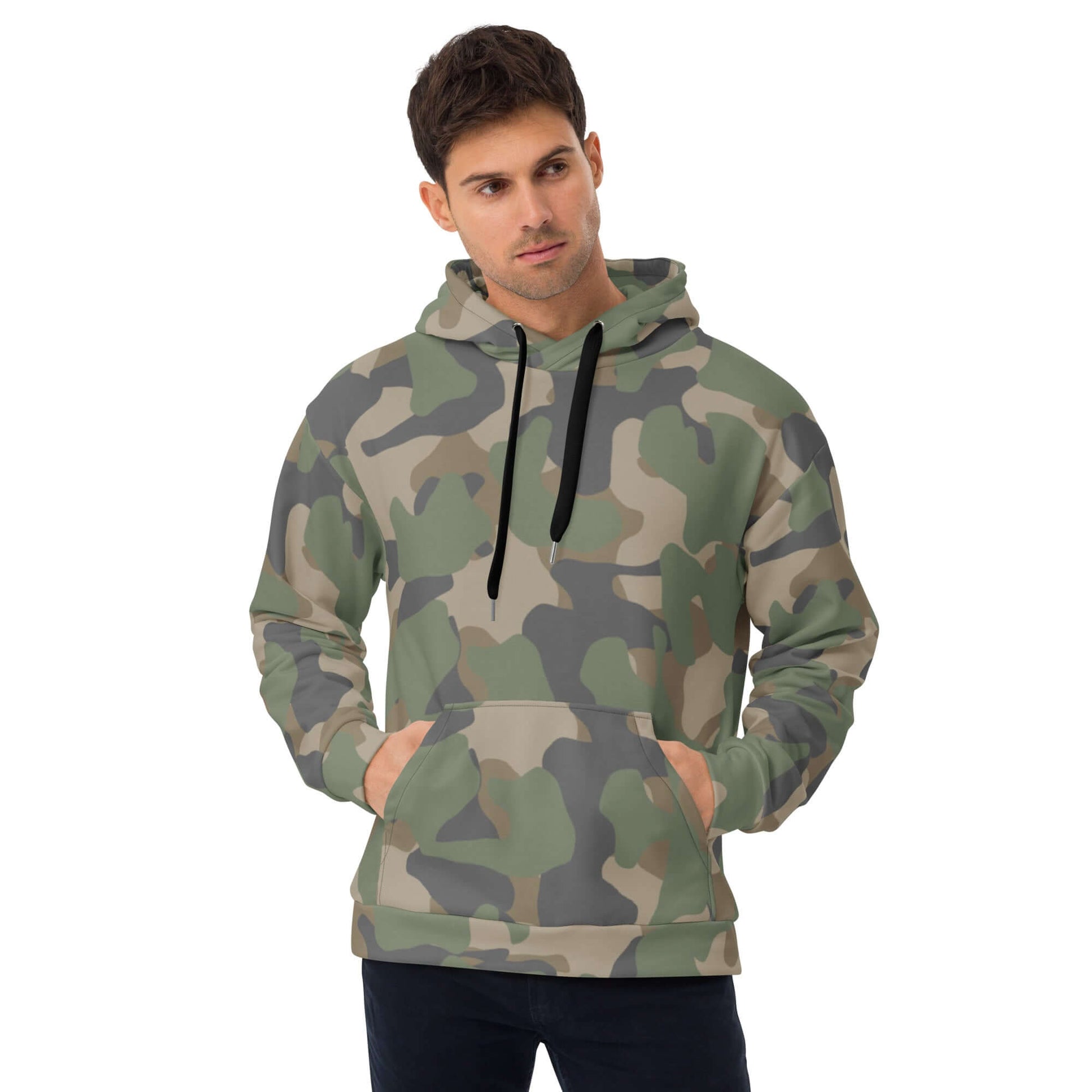 Camo Colors | Army-Style Hoodie in Green and Gray Camo