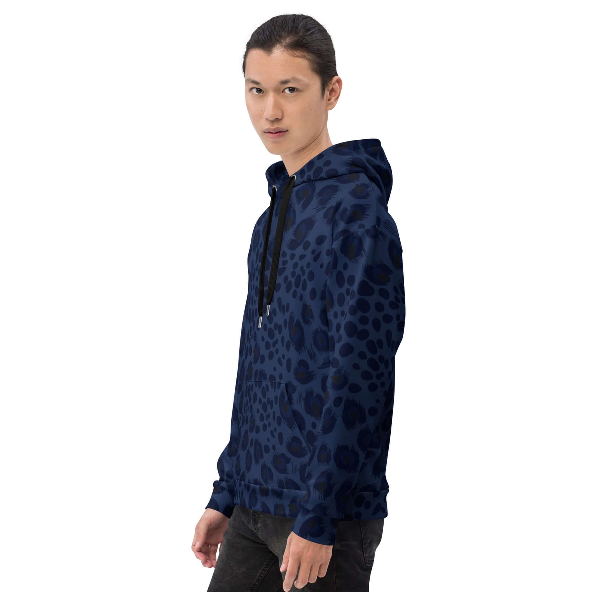 Soft, Thick and Heavy Leopard Print Hoodie | Deep Blue | Camo Colors