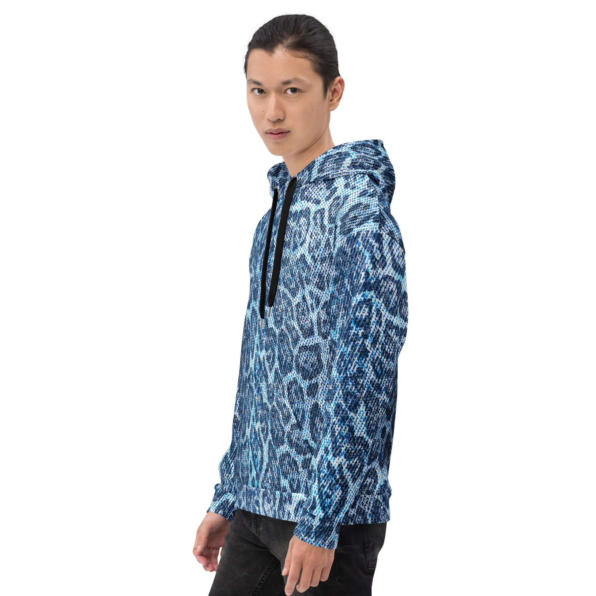 Soft, Thick and Heavy Leopard Print Hoodie | Blue Denim-Style | Camo Colors