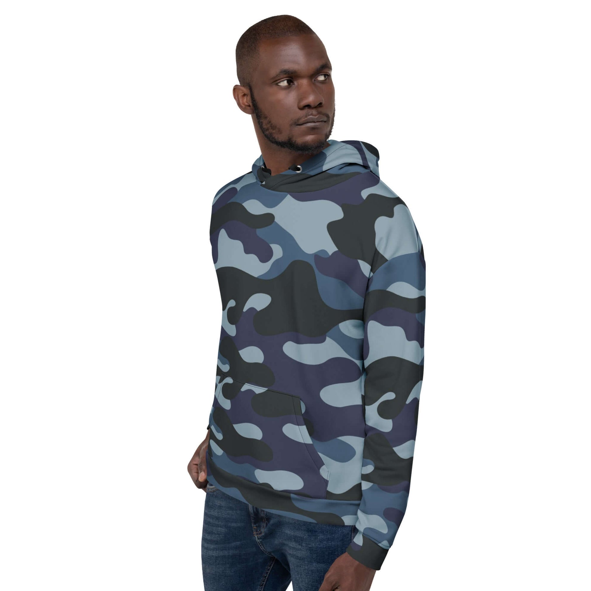 Army Blue Camouflage Hoodie | US Marines Texture | Camo Colors
